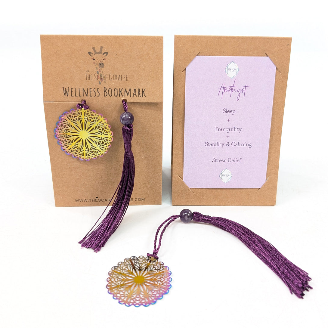 Wellness Bookmark - Amethyst Flower