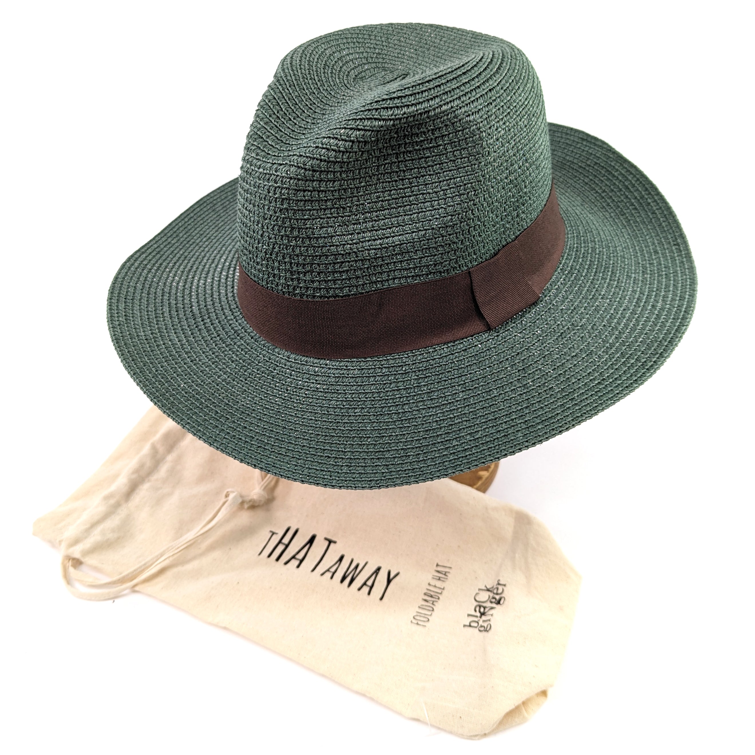 Forest Green Panama Folding Hat