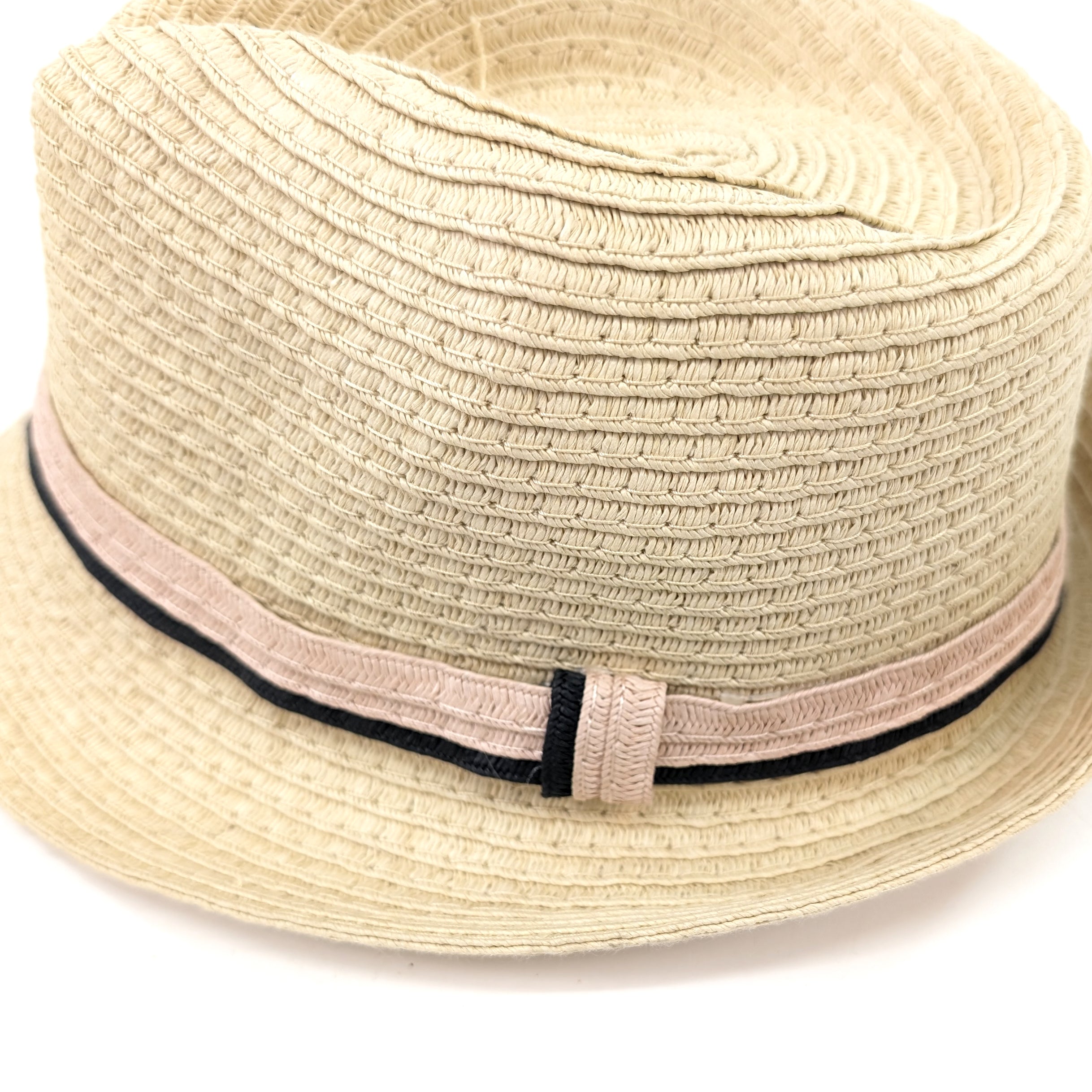 Childrens Foldable Trilby Hat - Pink Band