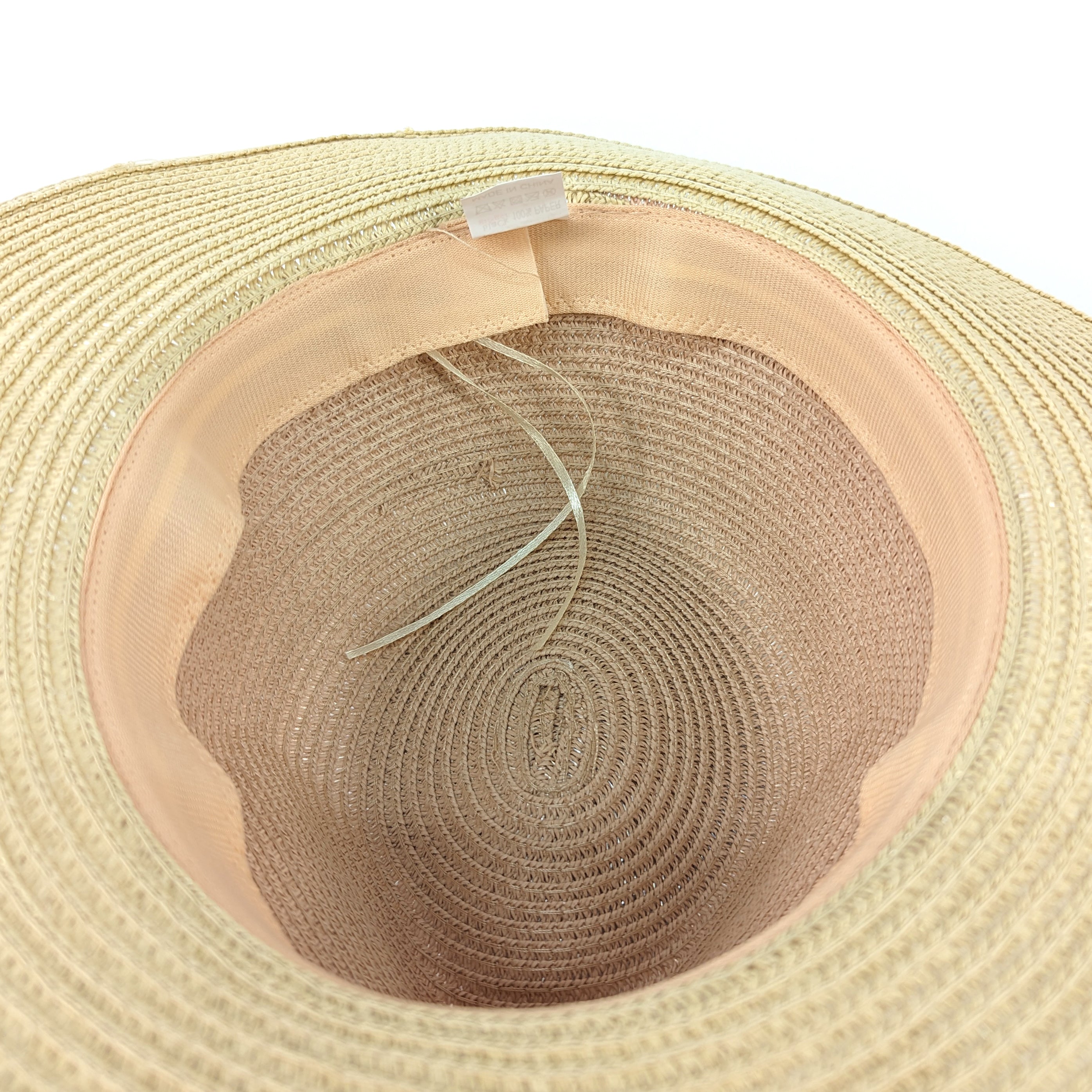 Vintage Two Tone Panama Foldable Hat - Rose Pink