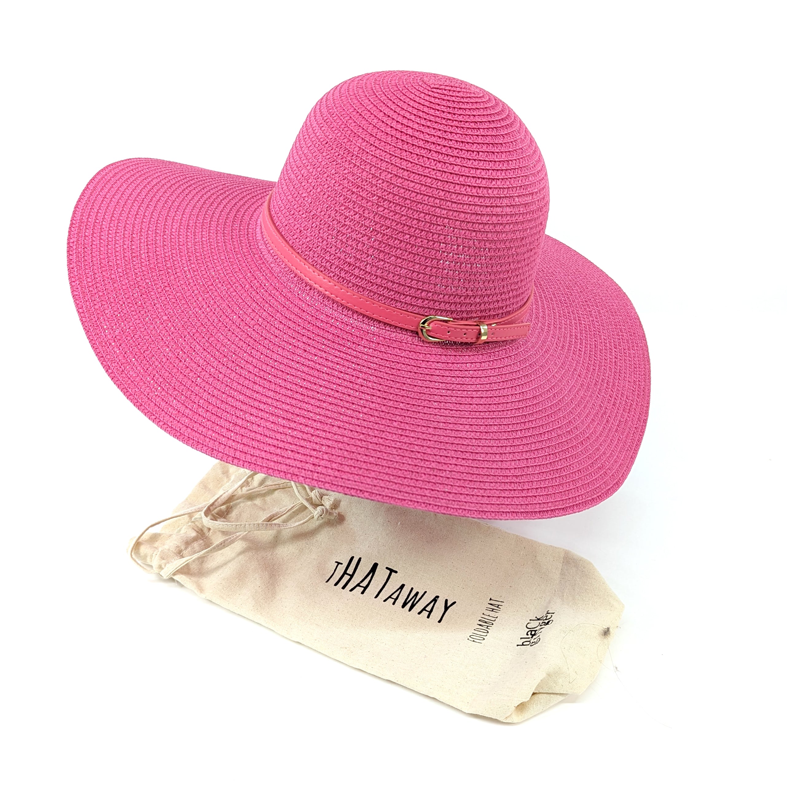 Bright and Bold Wide Brim Foldable Hat - Fuchsia