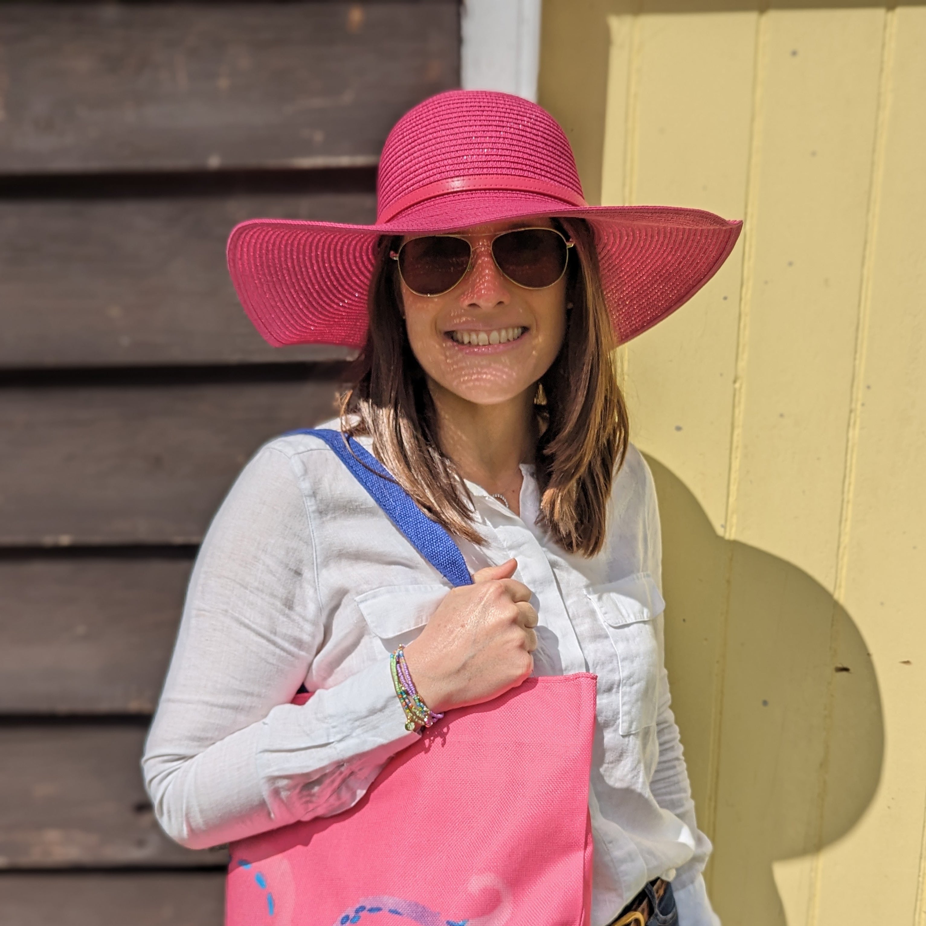 Bright and Bold Wide Brim Foldable Hat - Fuchsia