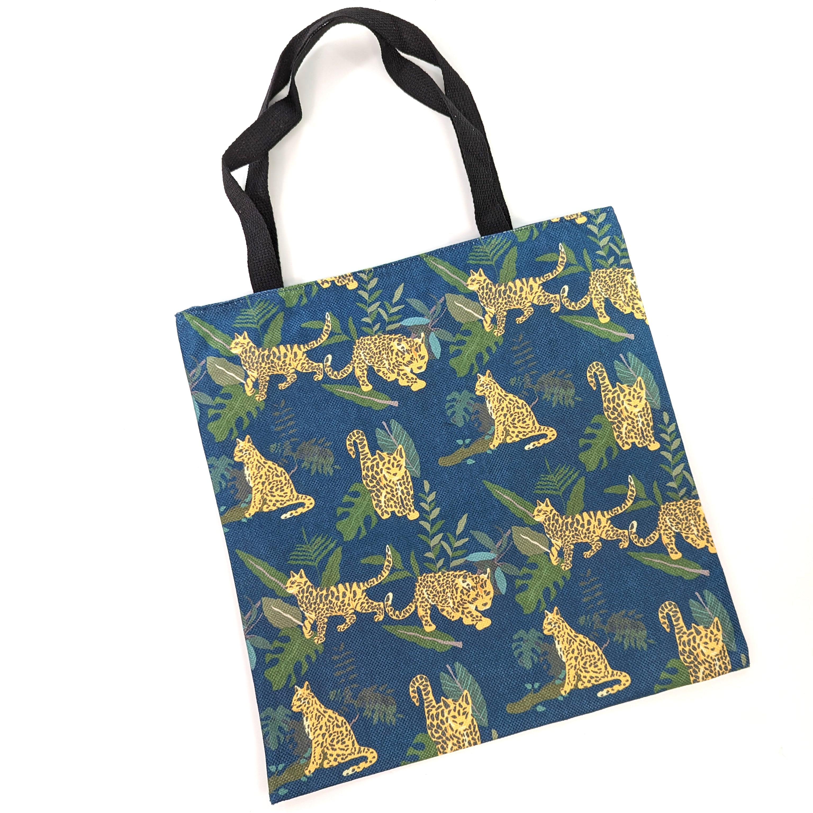 Green Jungle Leopard Shoulder Shopping Bag