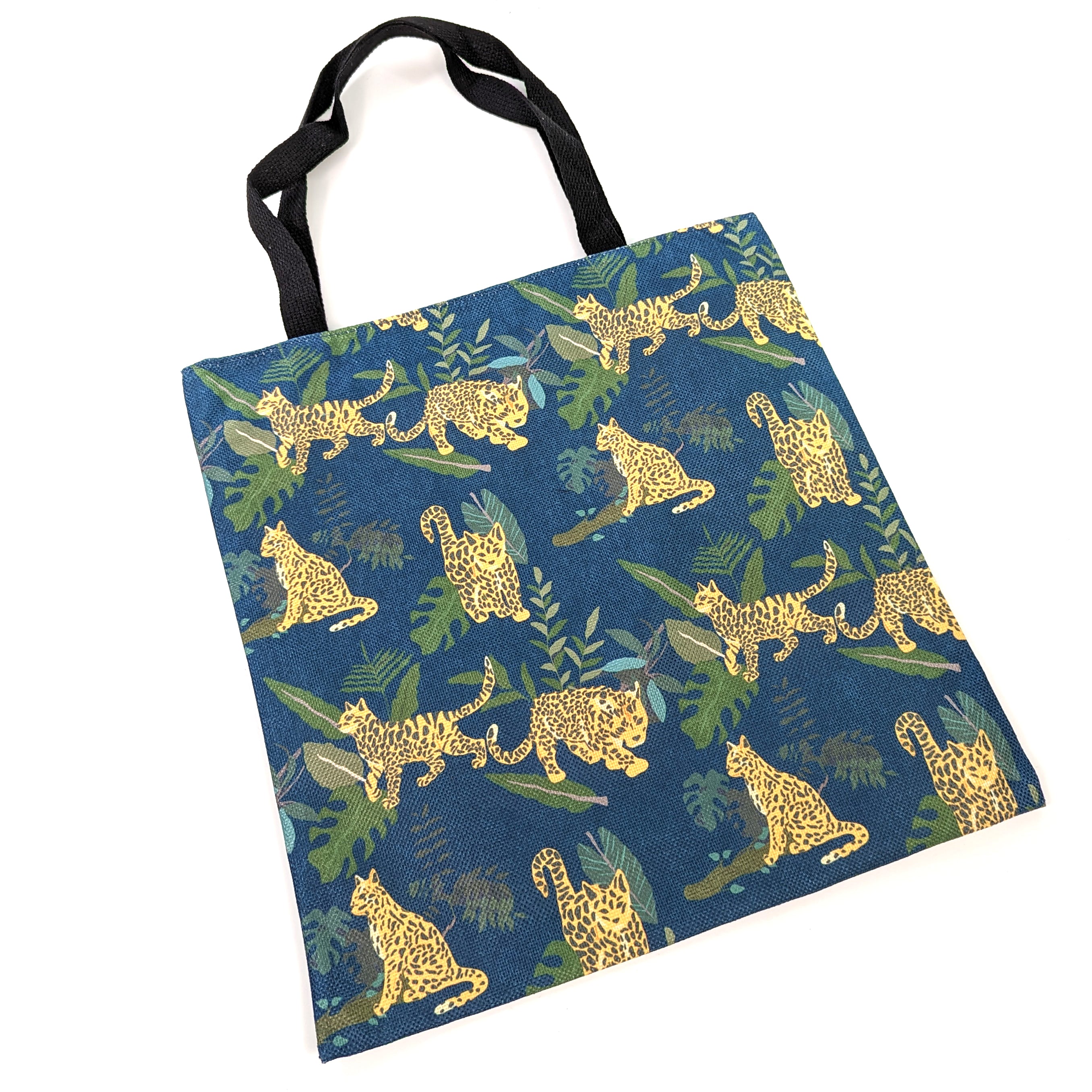 Green Jungle Leopard Shoulder Shopping Bag