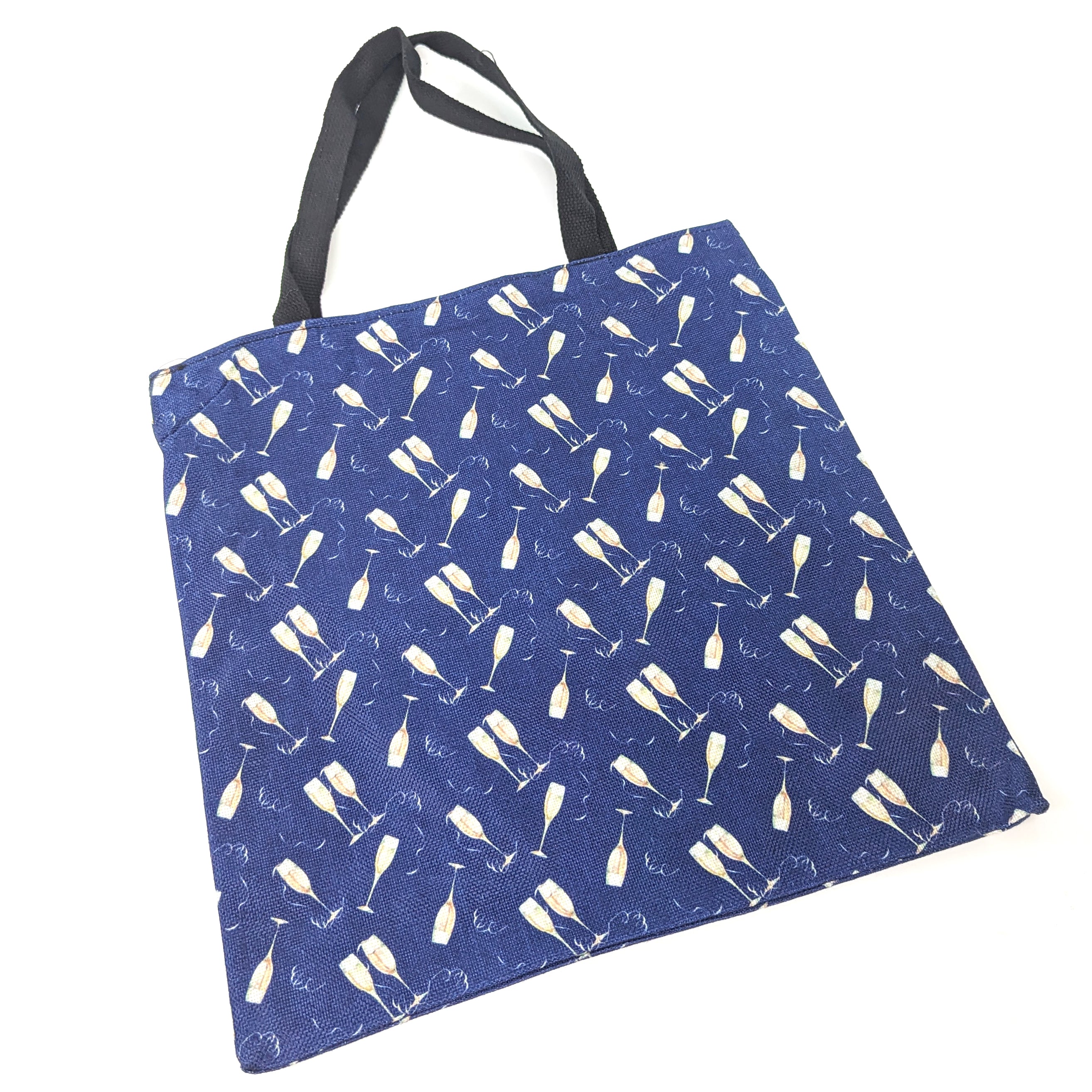 Navy Blue Champagne Shoulder Shopping Bag