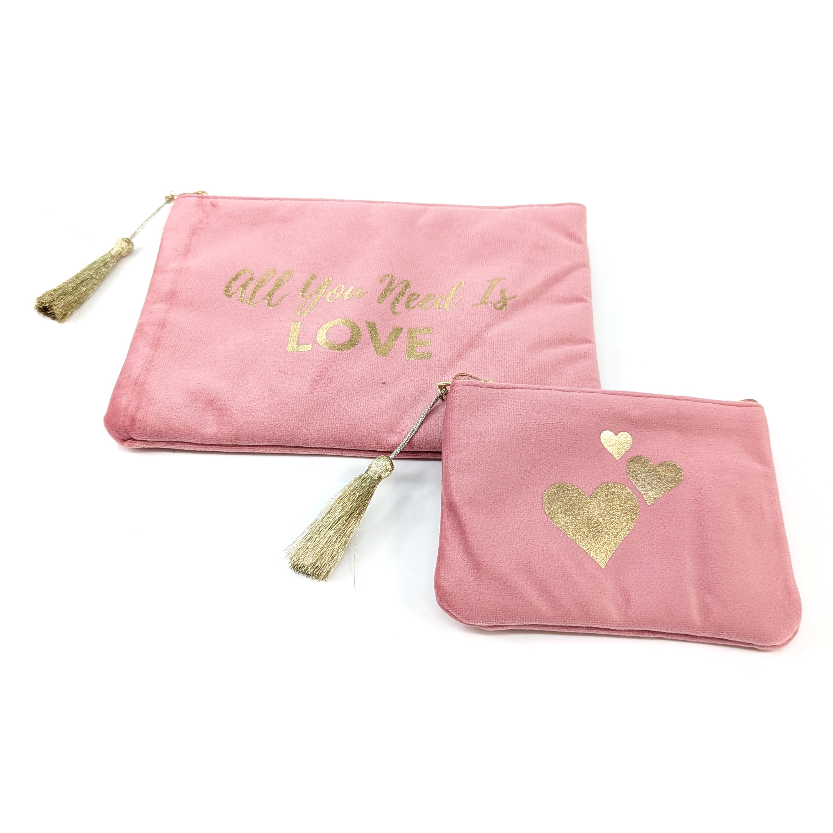 All You Need is Love' Set of 2 Velvet Bags/Purses