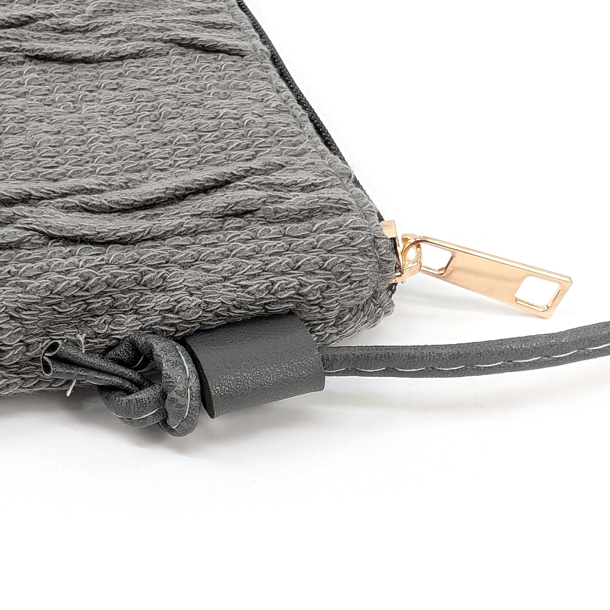 Knitted Crossbody Bag - Dark Grey