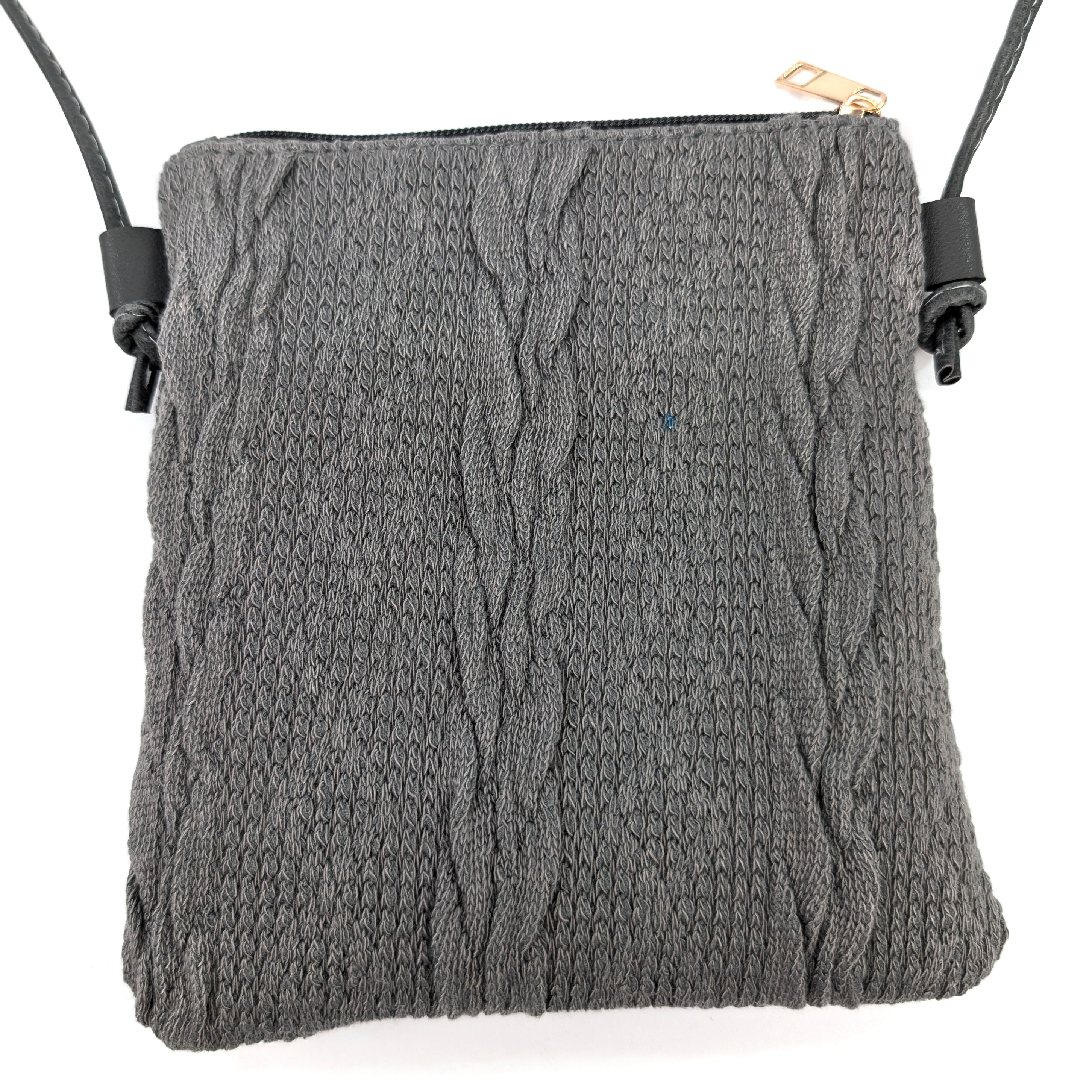 Knitted Crossbody Bag - Dark Grey