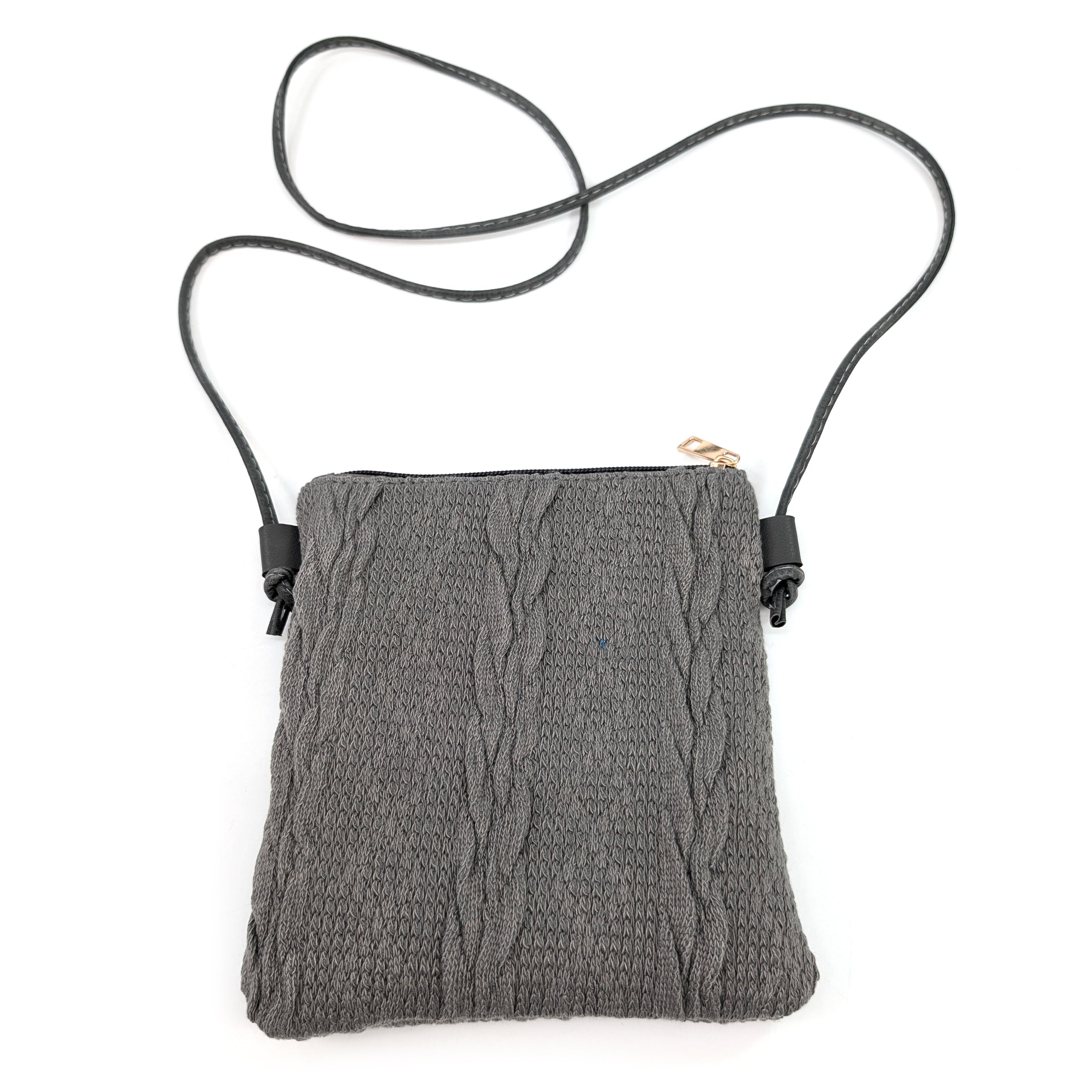 Knitted Crossbody Bag - Dark Grey