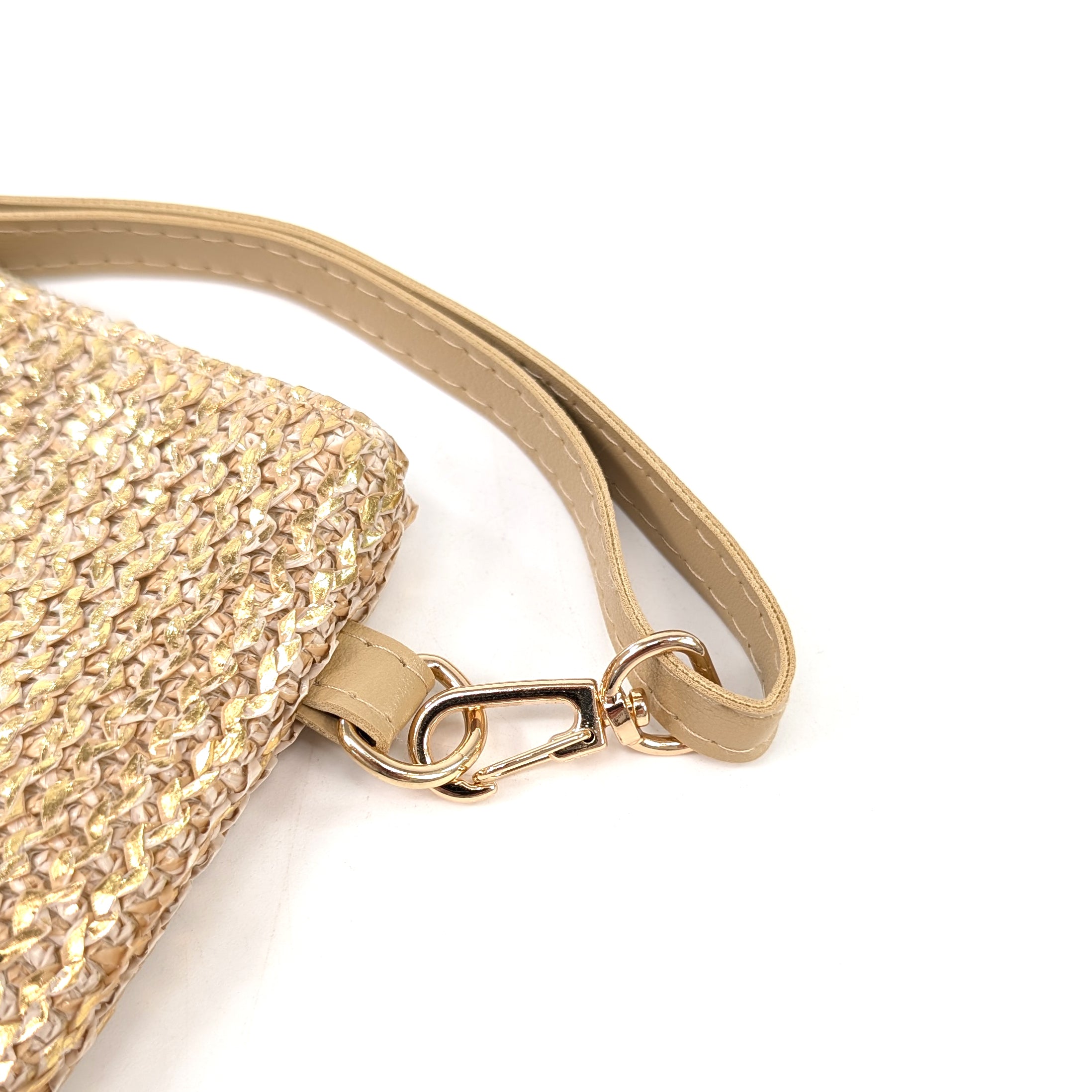 Glitzy Clutch Bag with Tassel - Gold