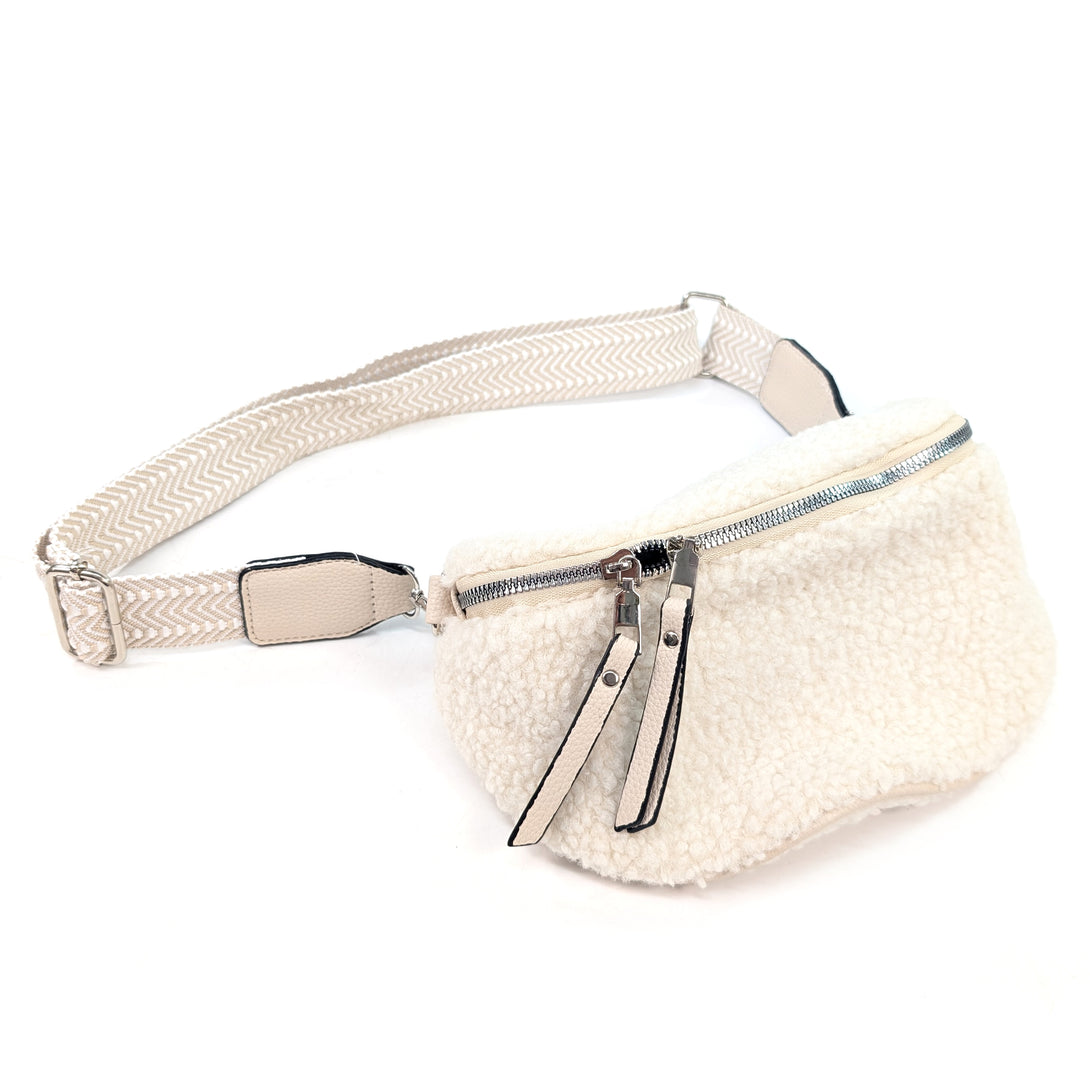 Crossbody Sling Bag - Teddy Bear - Cream