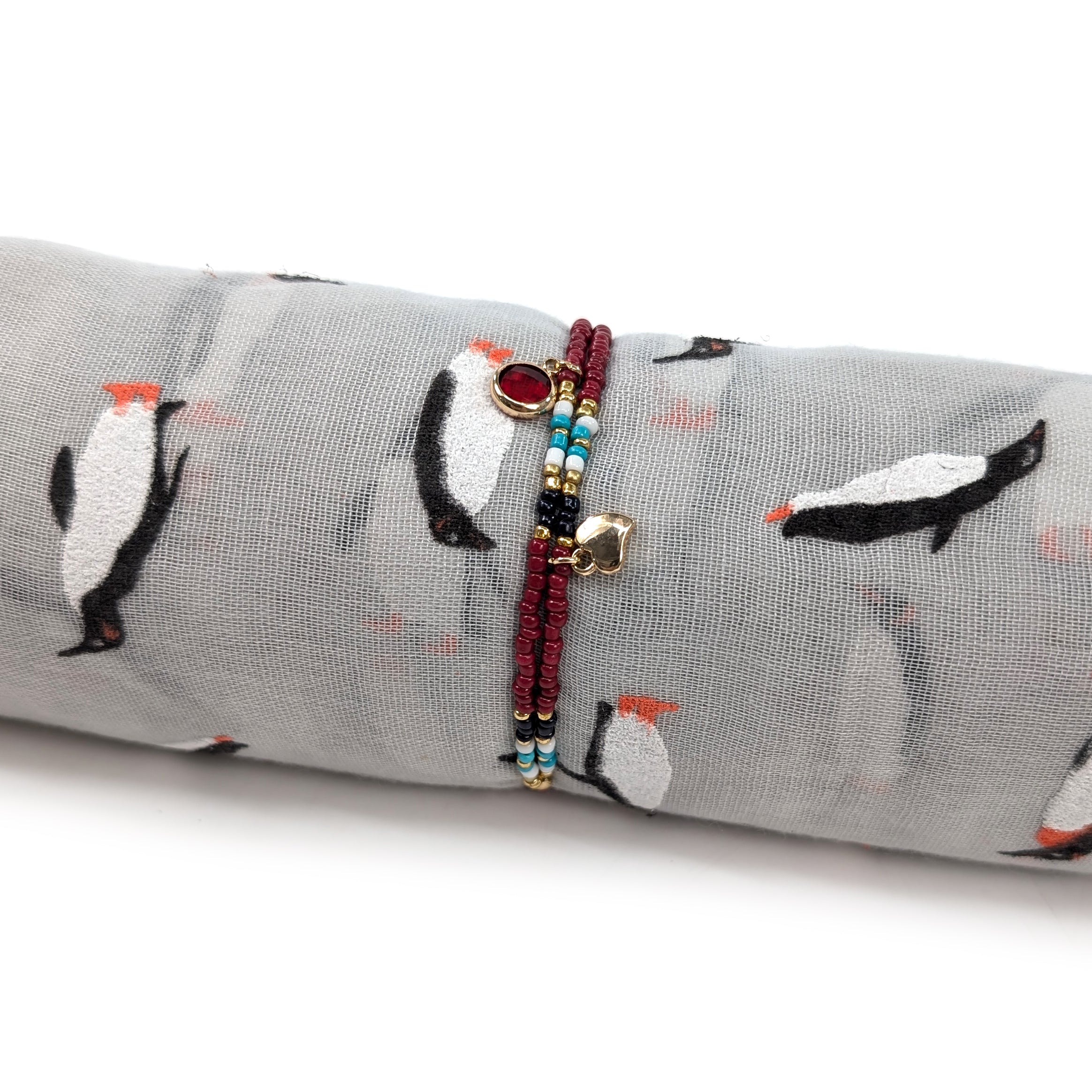 Scarf & Bracelet Gift Set in a Cracker - Penguins