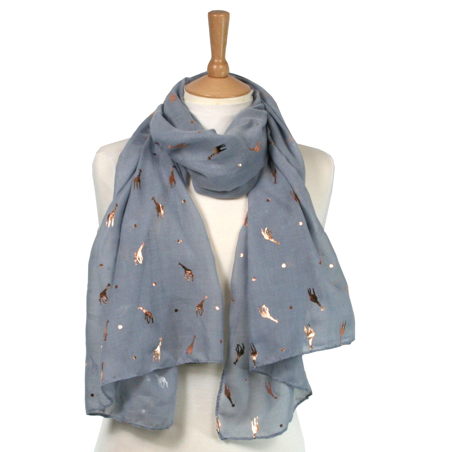 Giraffe Scarf - Rose Gold on Grey