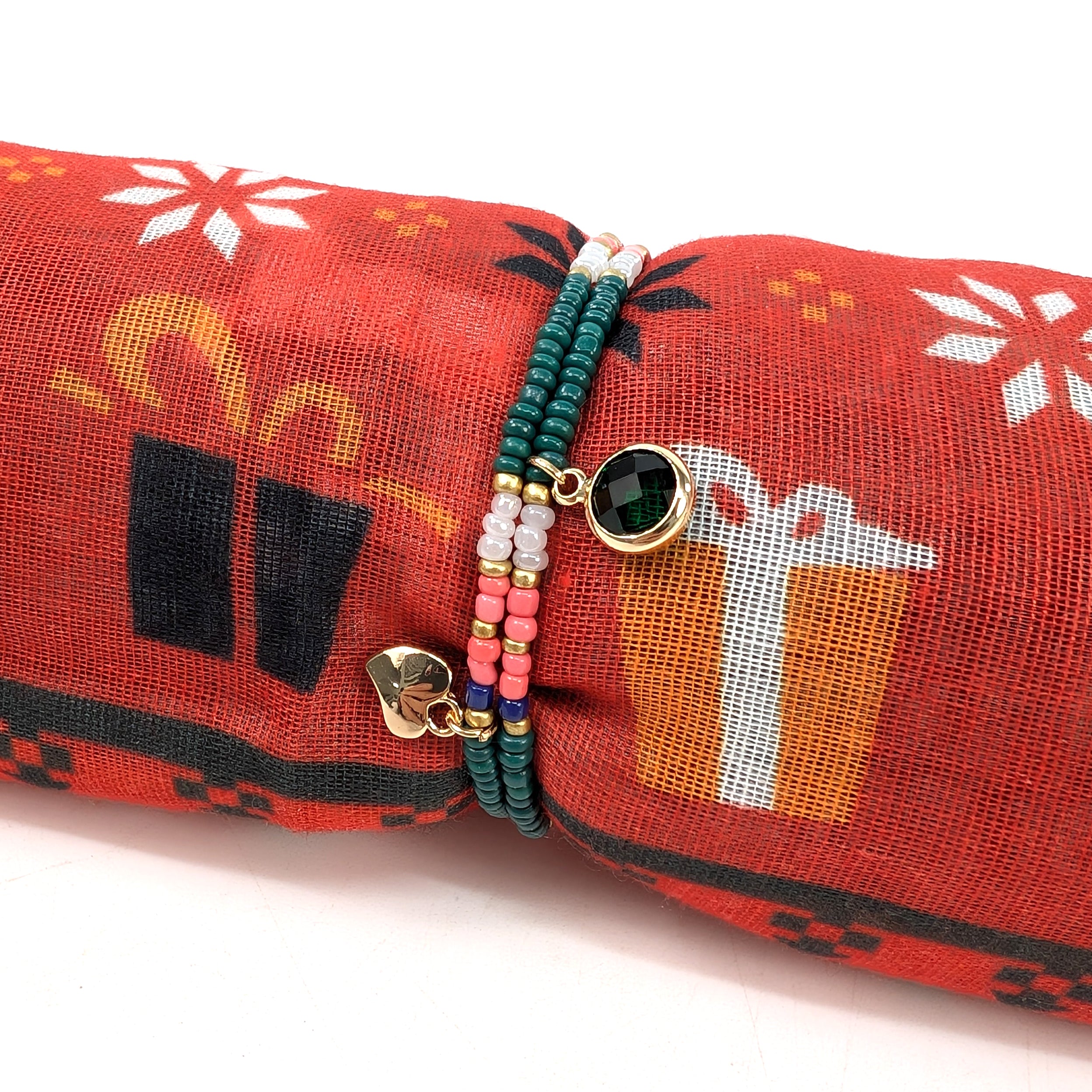 Scarf & Bracelet Gift Set in a Cracker - Christmas Jumper Style