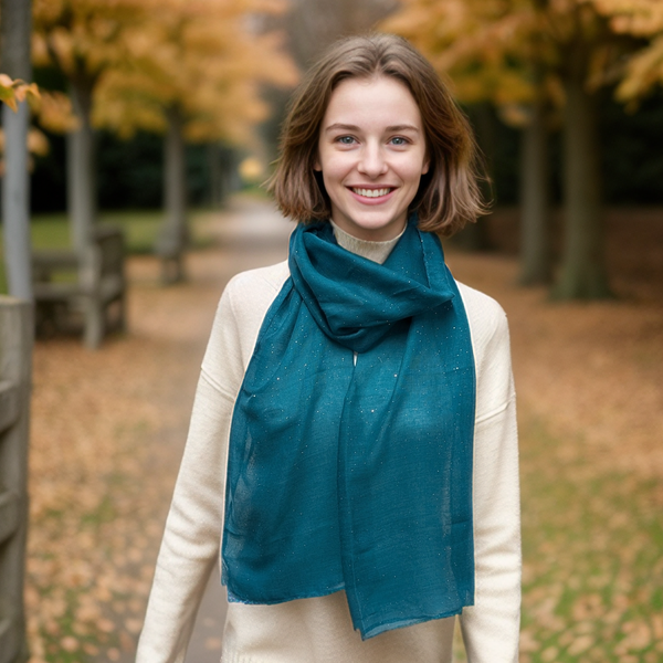 Viano Sparkle Scarf Teal