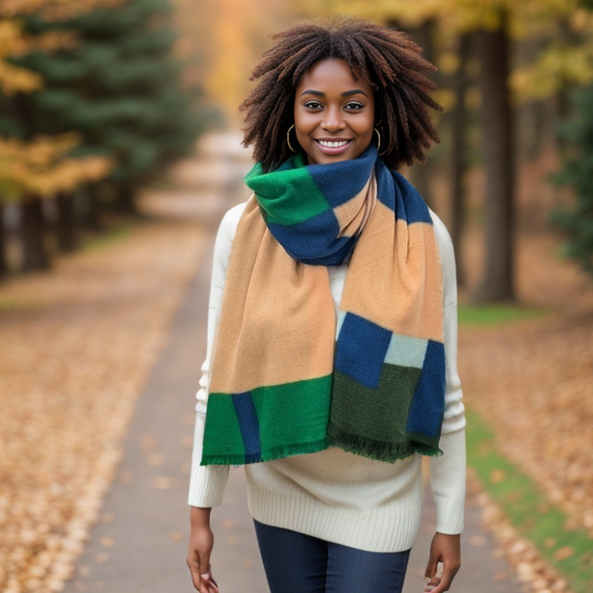 Colour Block Scarf/Shawl