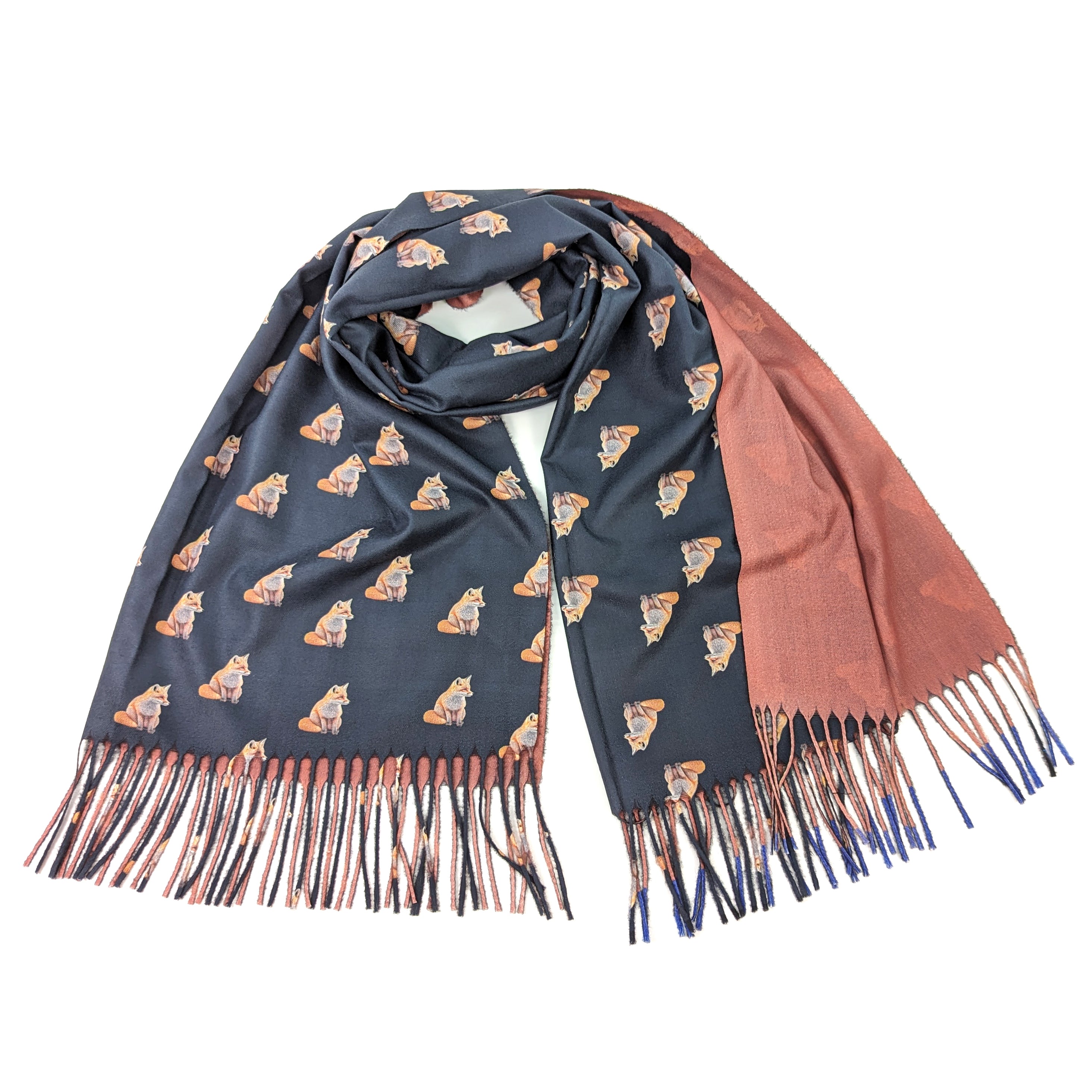 Midnight Fox Pashmina Style Scarf - Exclusive Design