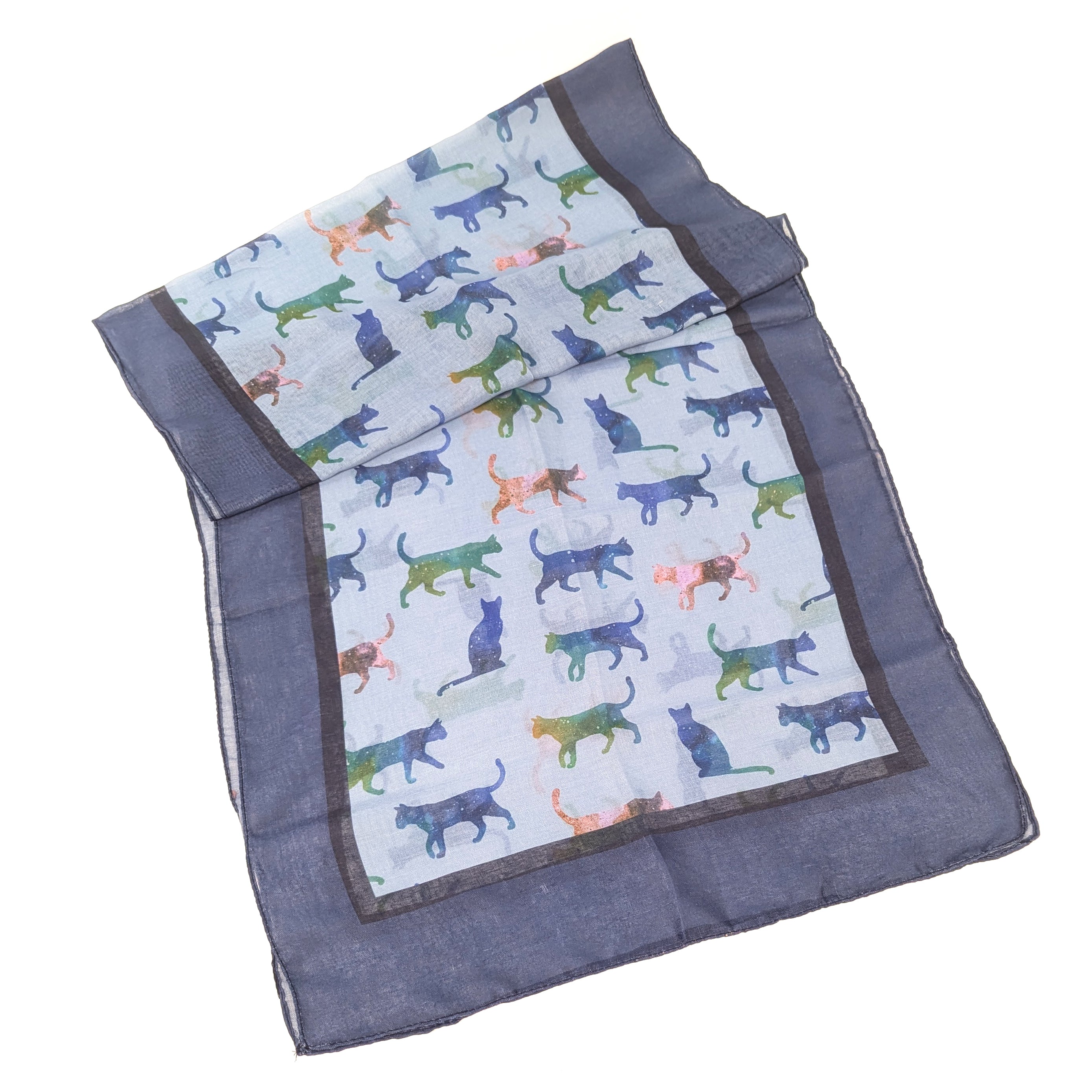 Clio The Cat Scarf - Azure Blue (50x180cm)