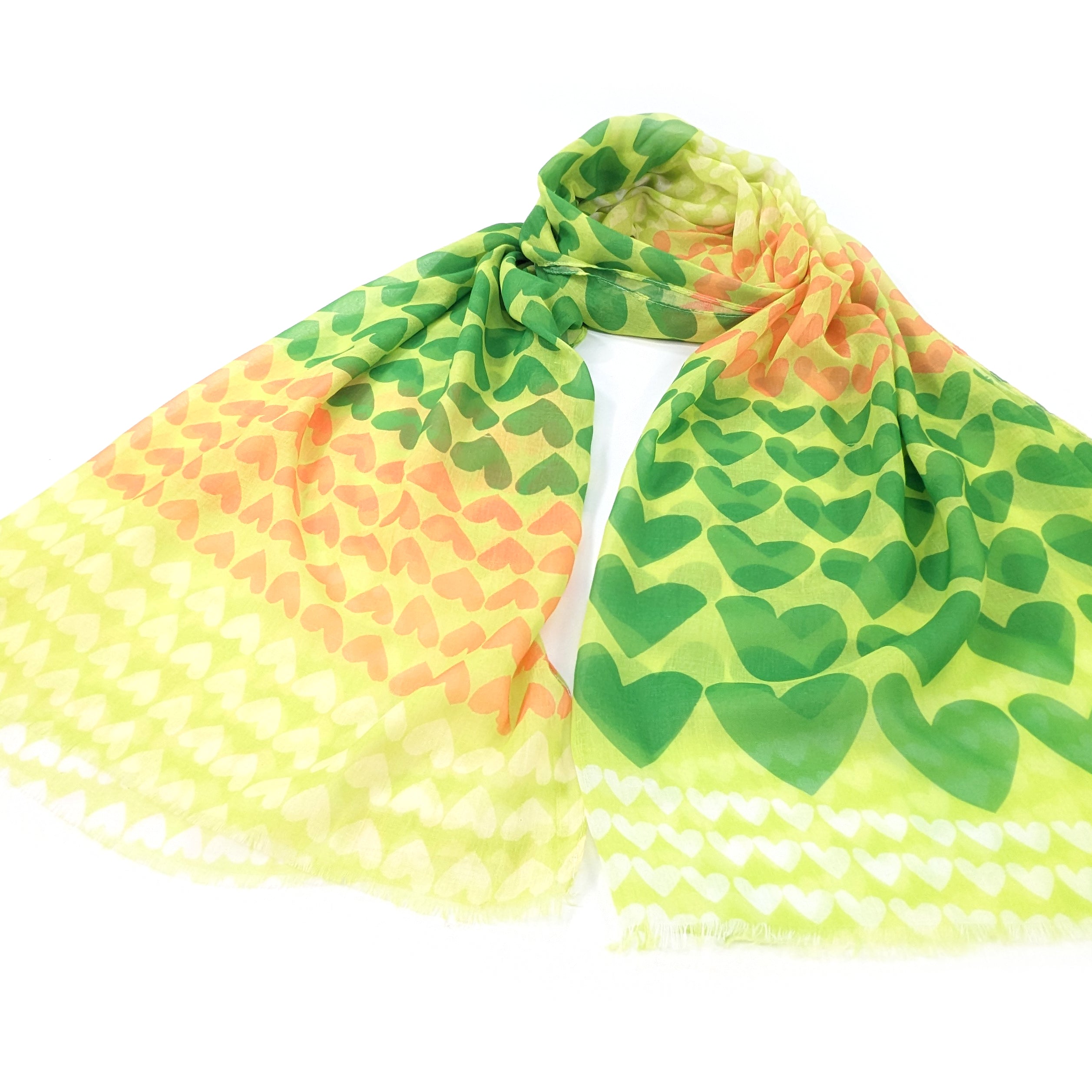 Gradient Heart Scarf - Lemon Grass (50x180cm)