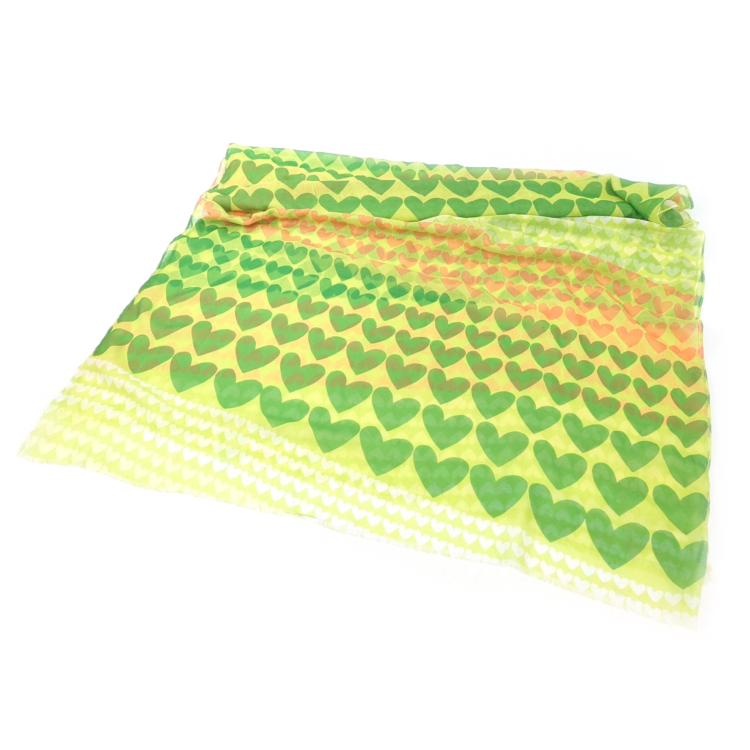 Gradient Heart Scarf - Lemon Grass (50x180cm)