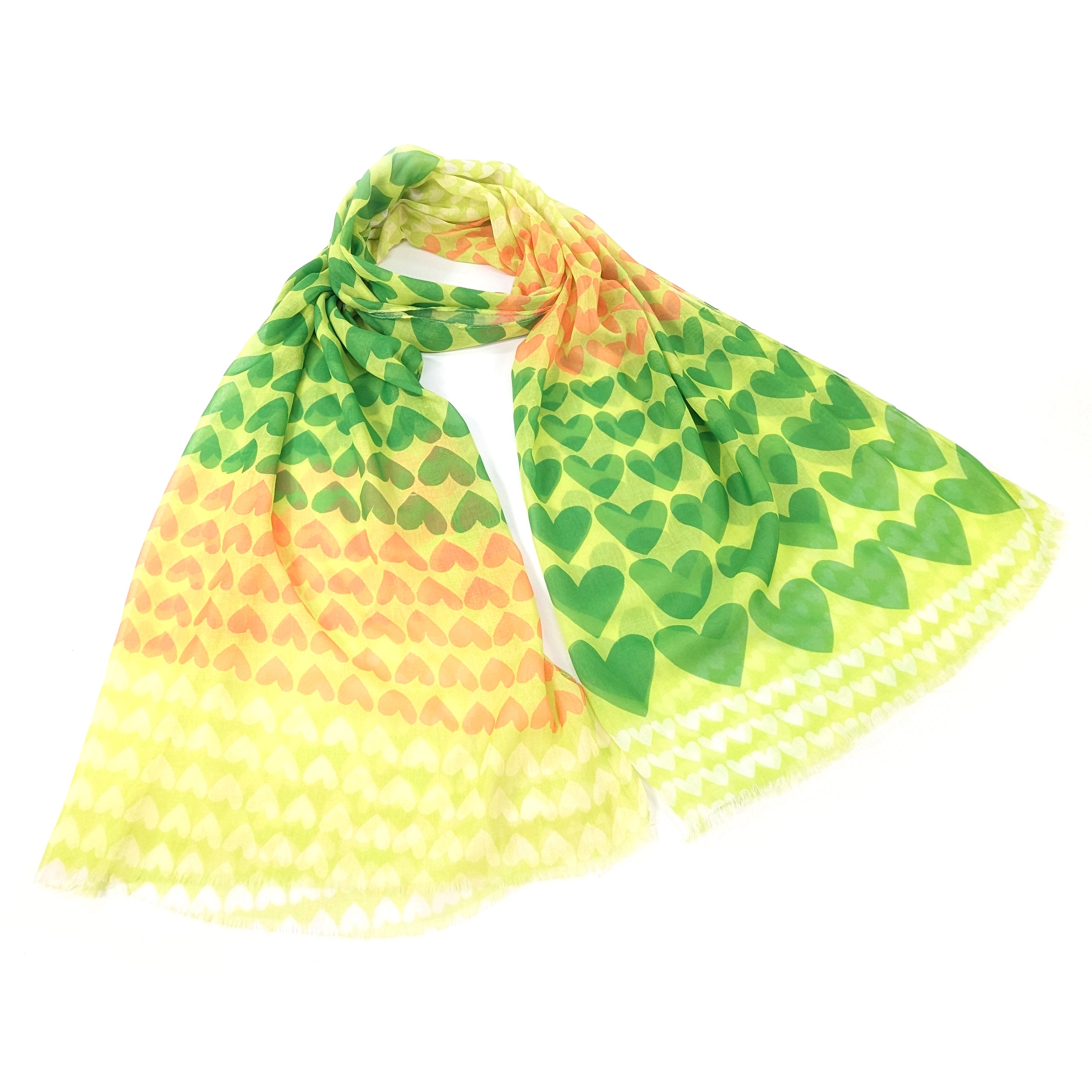 Gradient Heart Scarf - Lemon Grass (50x180cm)