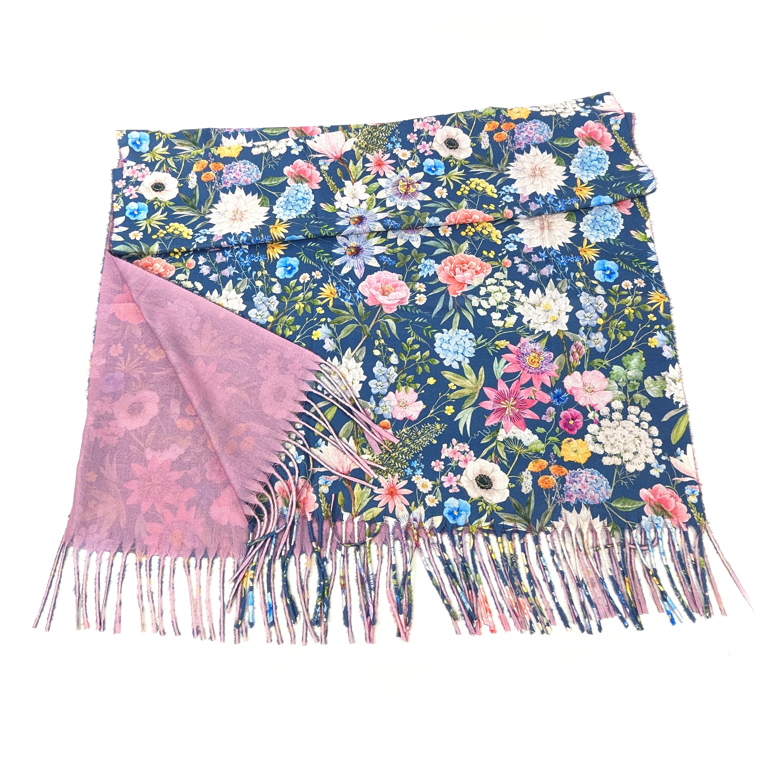 Navy Spring Pashmina Style Scarf - Exclusive Design (70x180cm)