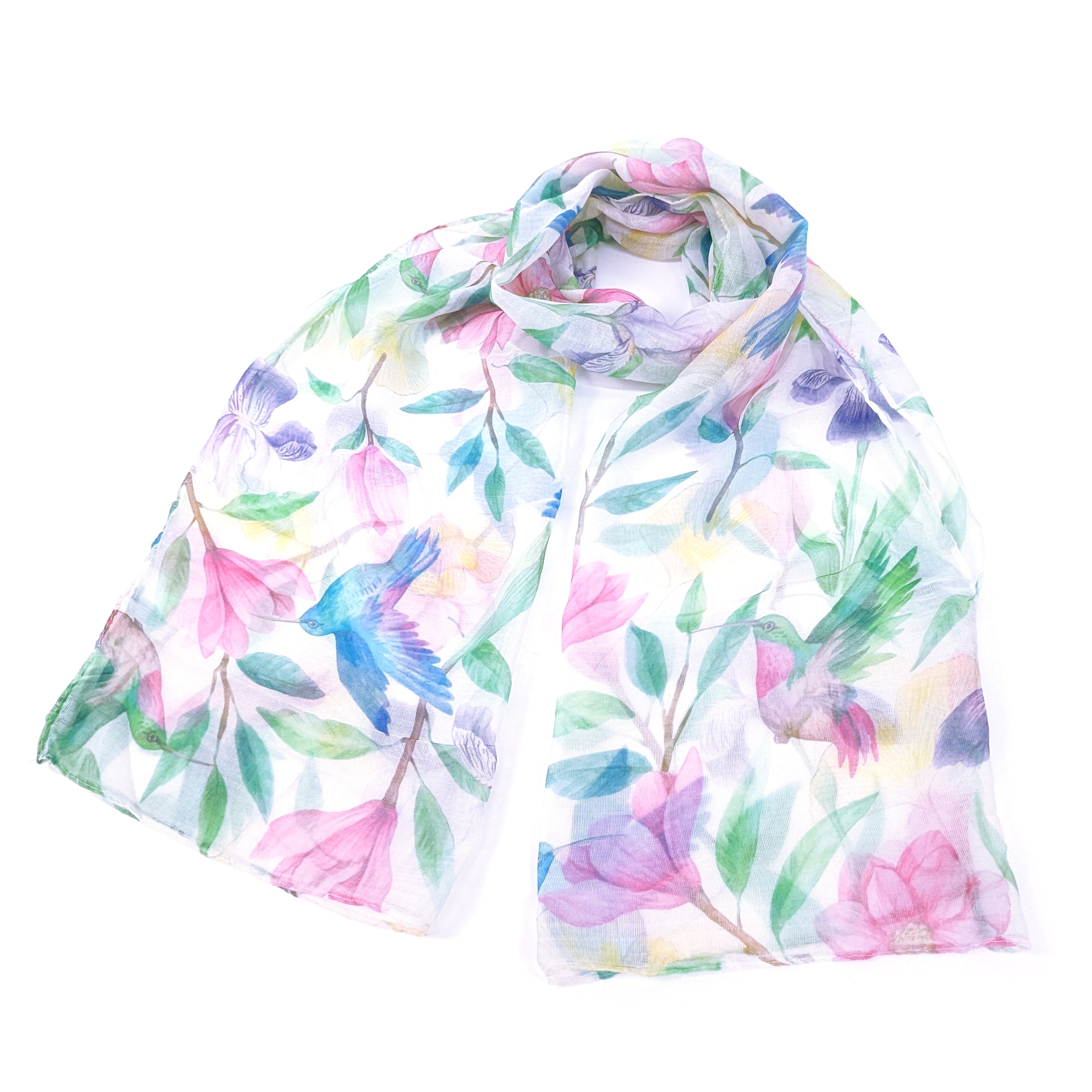 Tropical Hummingbird Scarf - (50x180cm)