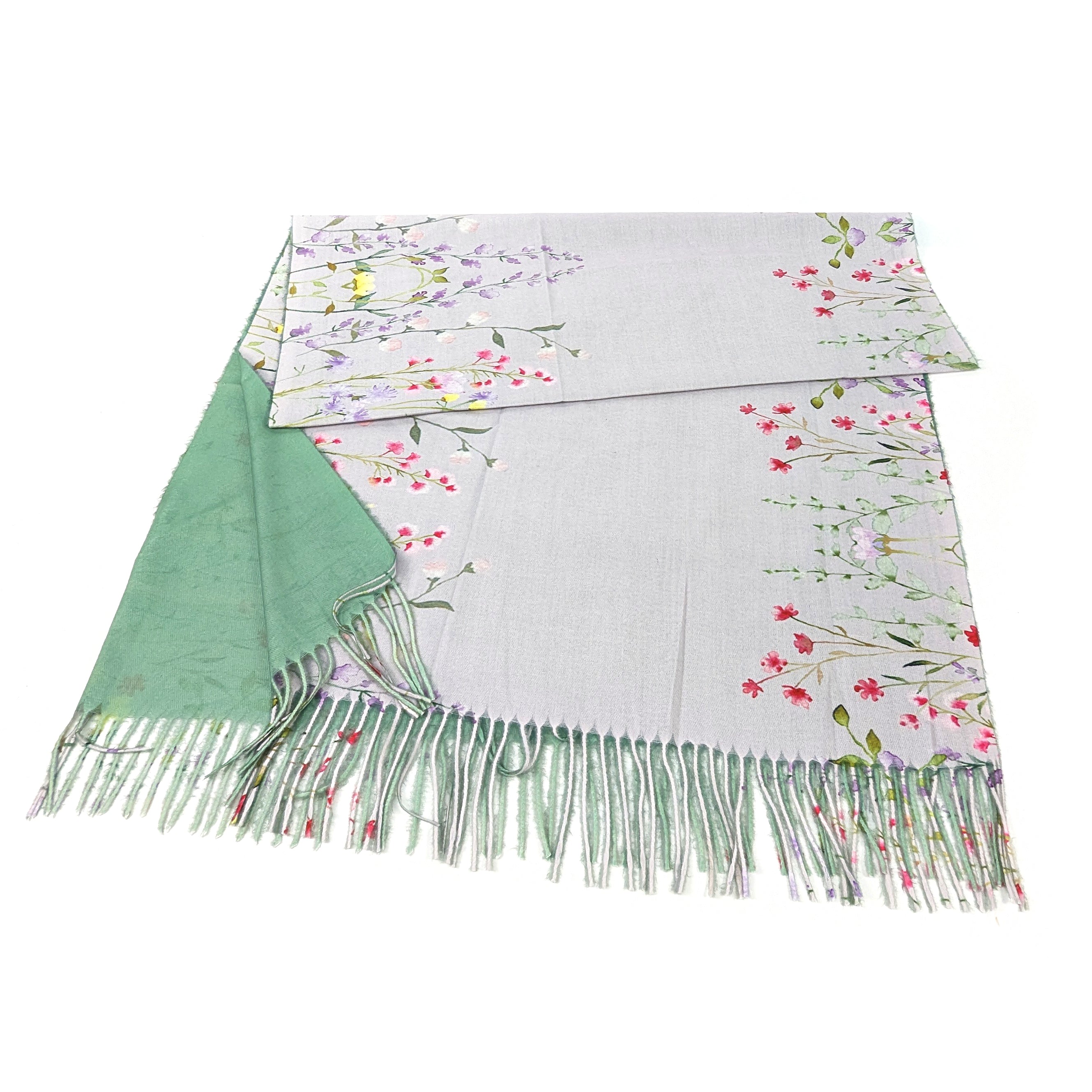 Wild Garden Border Pashmina Style Scarf - Exclusive Design (70x180cm)