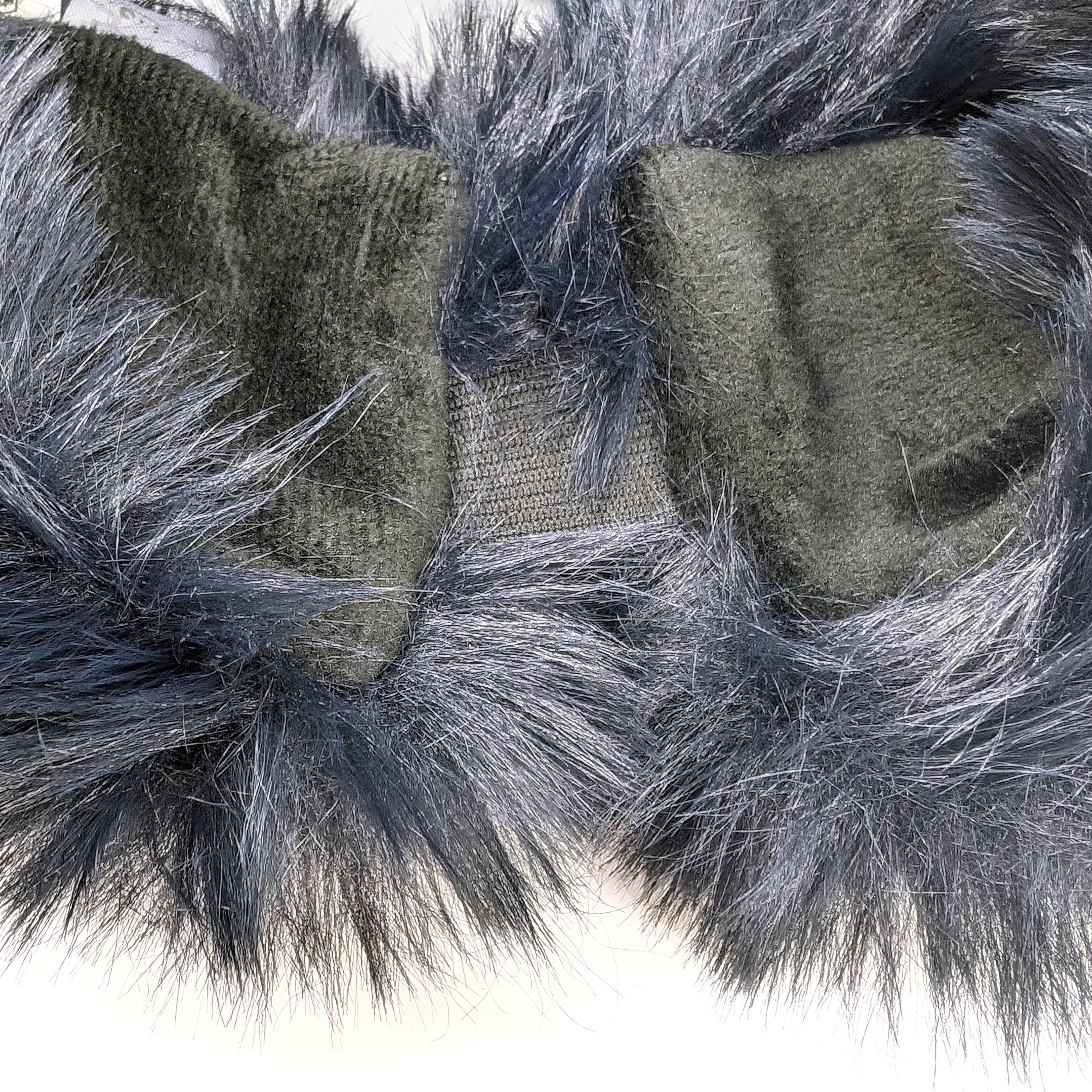 Faux Fur Head Band & Snood - Navy Blue