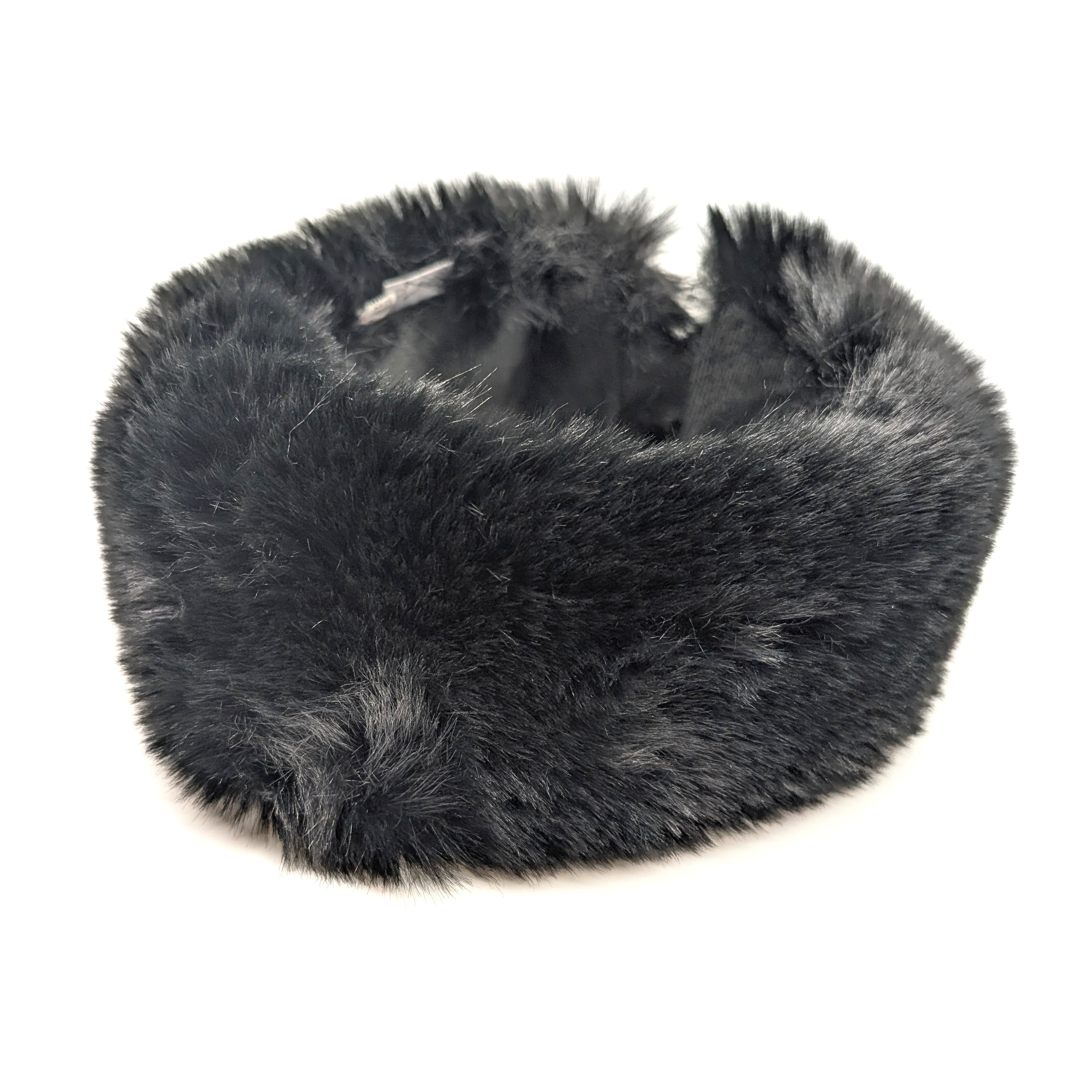 Faux Fur Head Band & Snood - Black