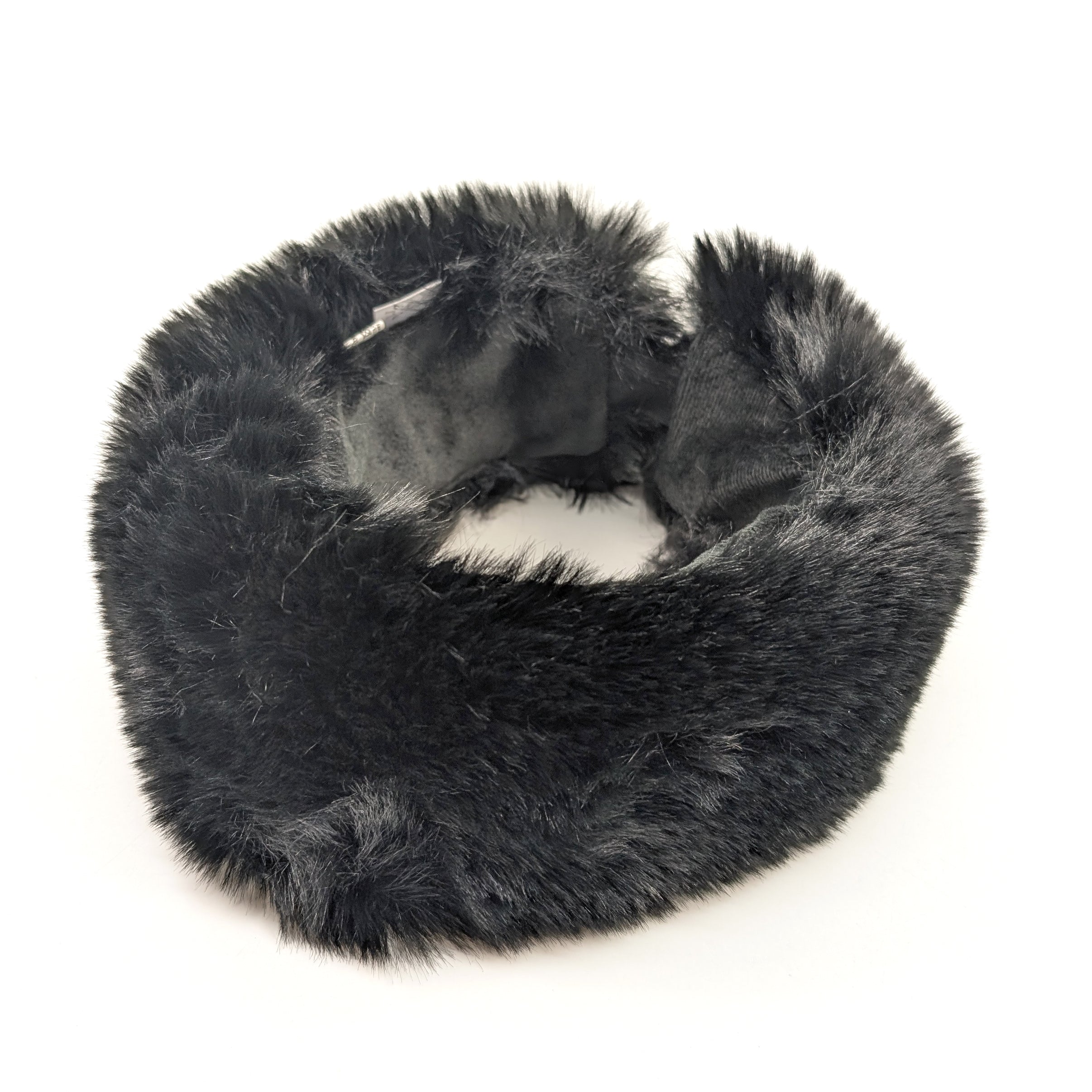 Faux Fur Head Band & Snood - Black