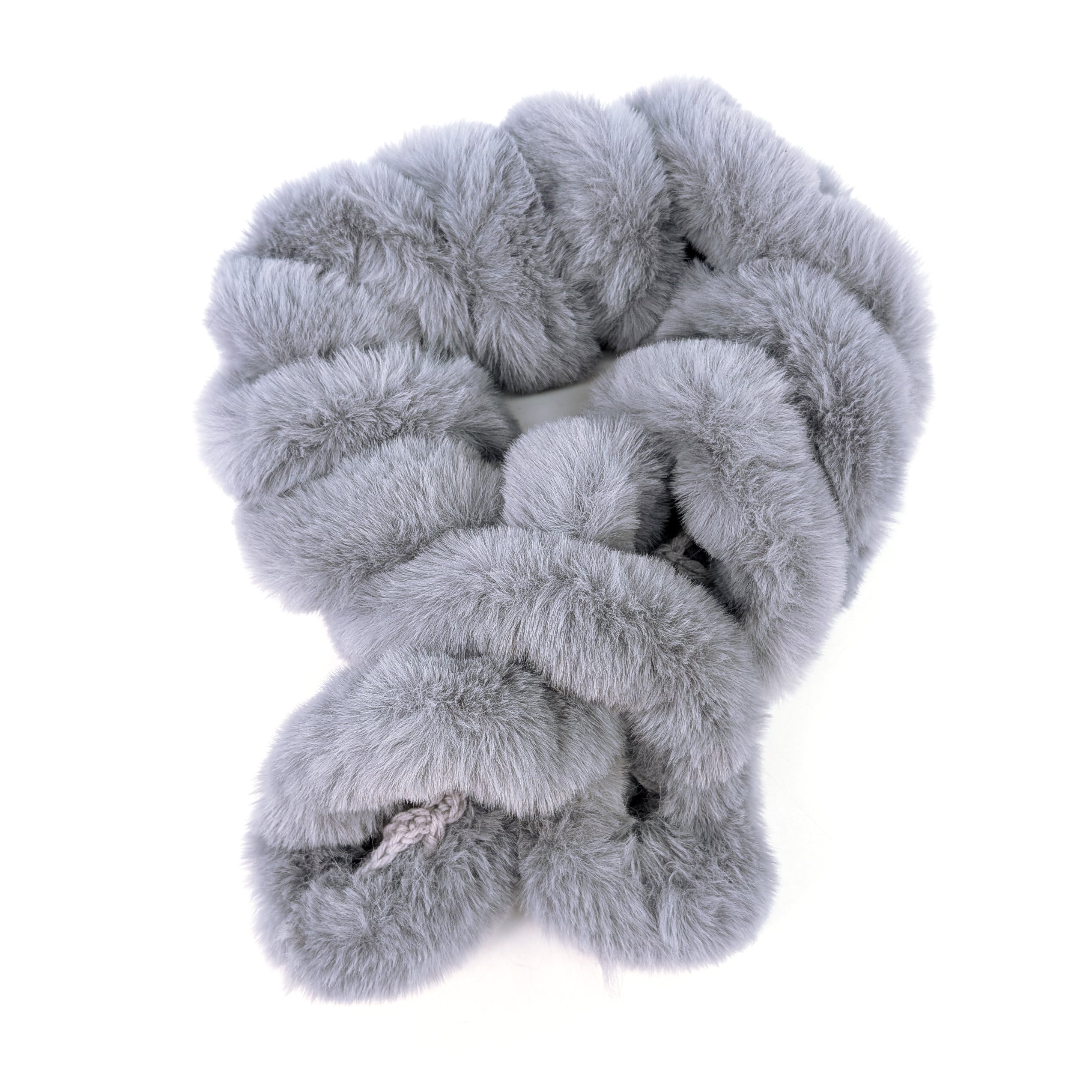 Faux Fur Corkscrew Collar - Grey