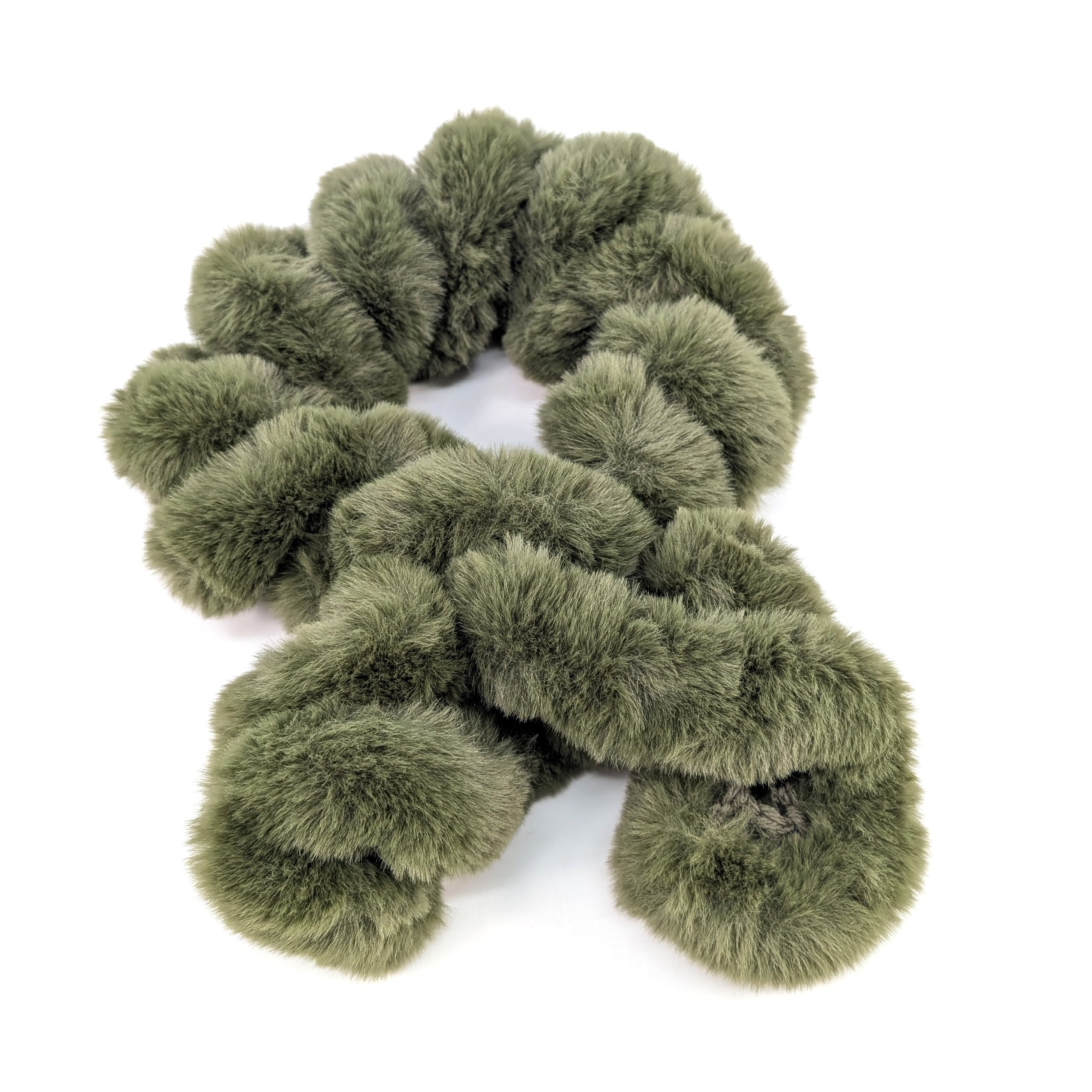 Faux Fur Corkscrew Collar - Forest Green