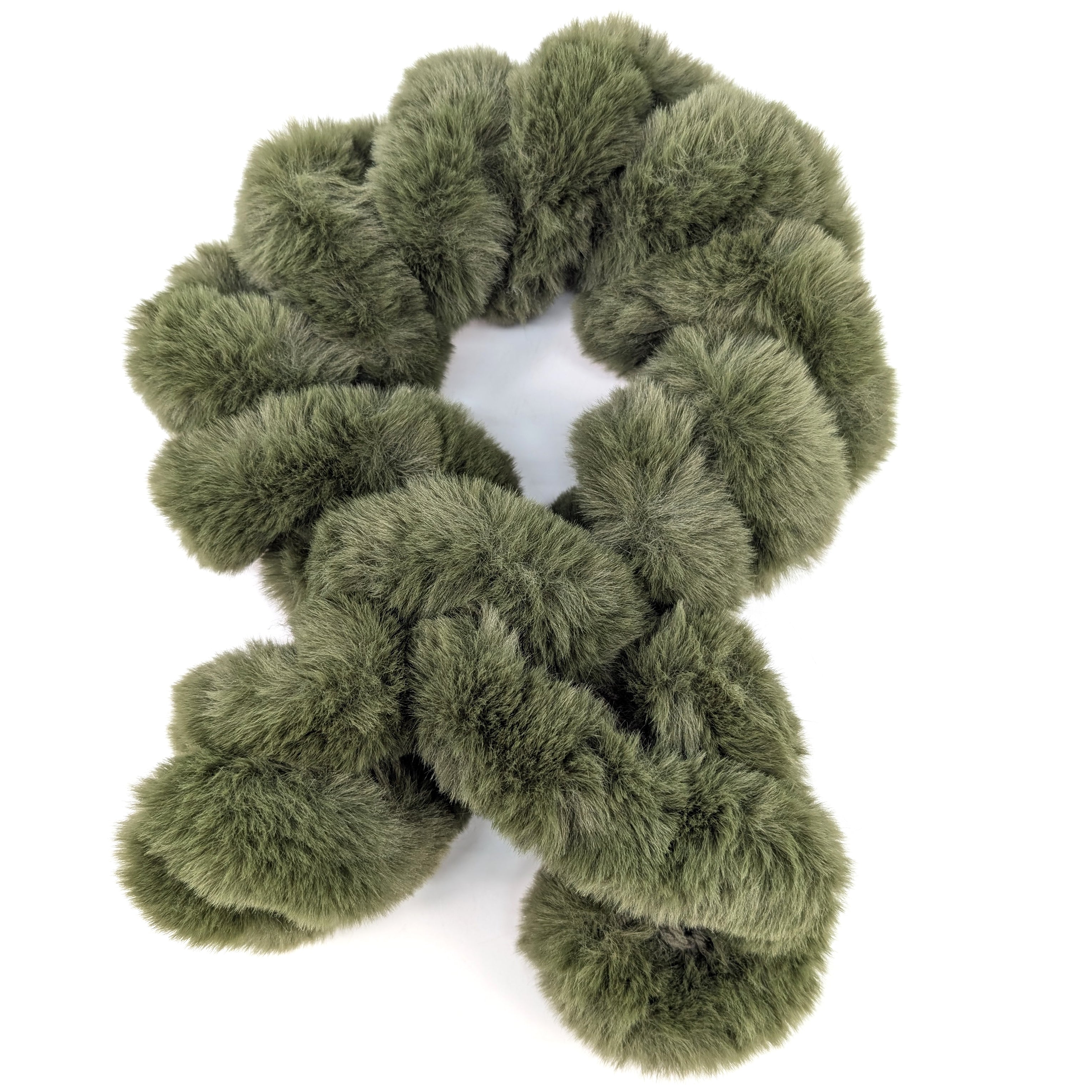 Faux Fur Corkscrew Collar - Forest Green