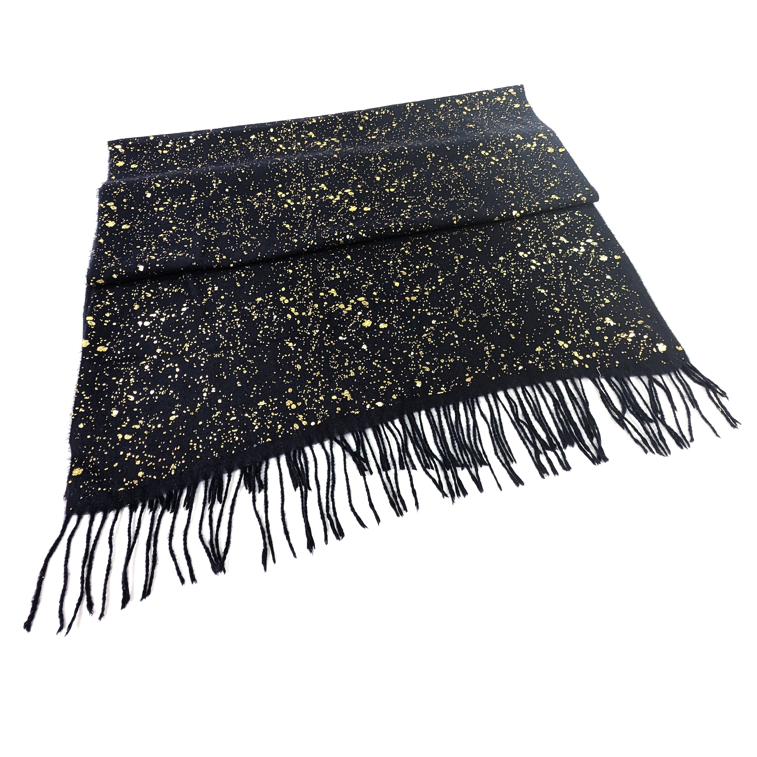 Byala - Splatters of Sparkle Pashmina (70x180cm) - Black