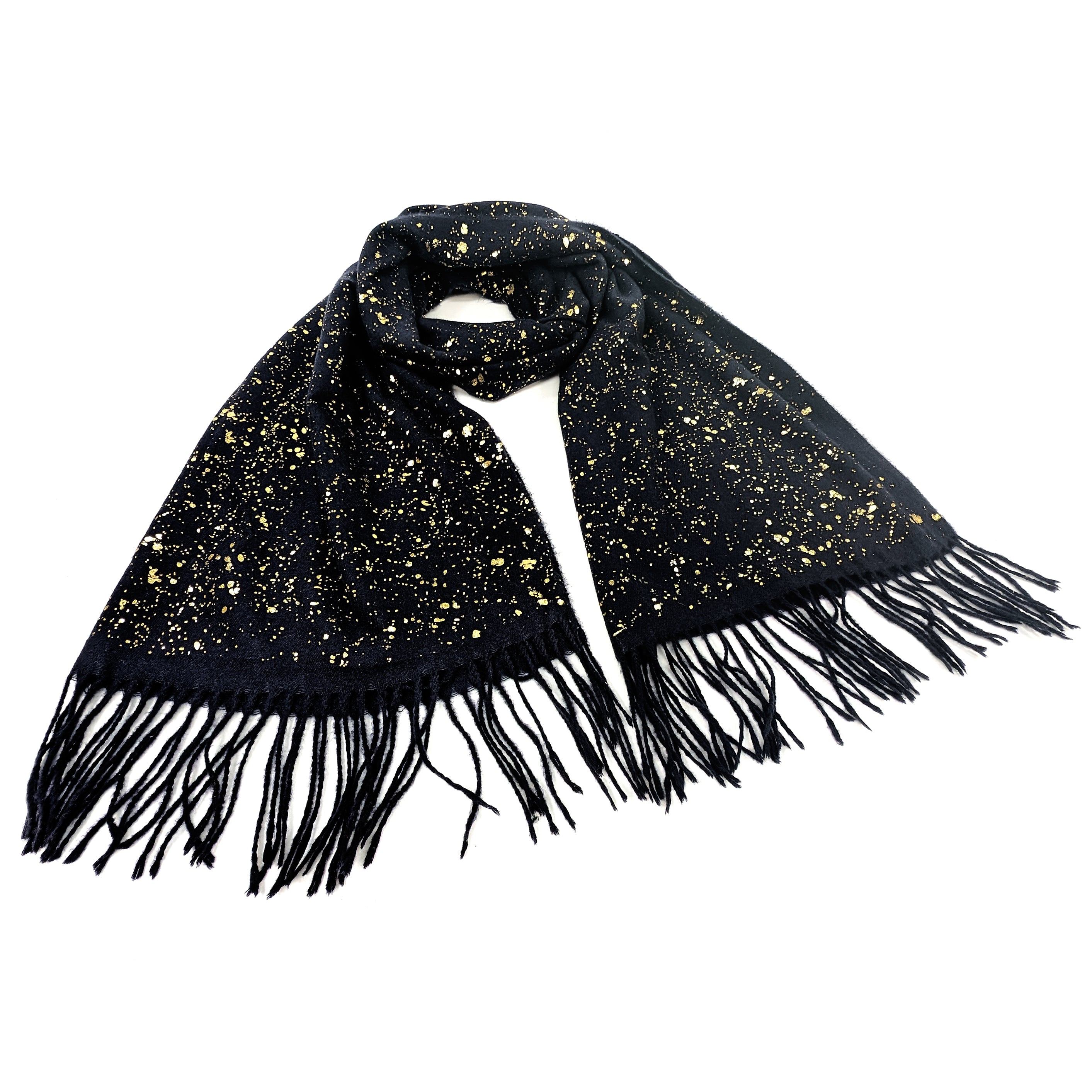 Byala - Splatters of Sparkle Pashmina (70x180cm) - Black