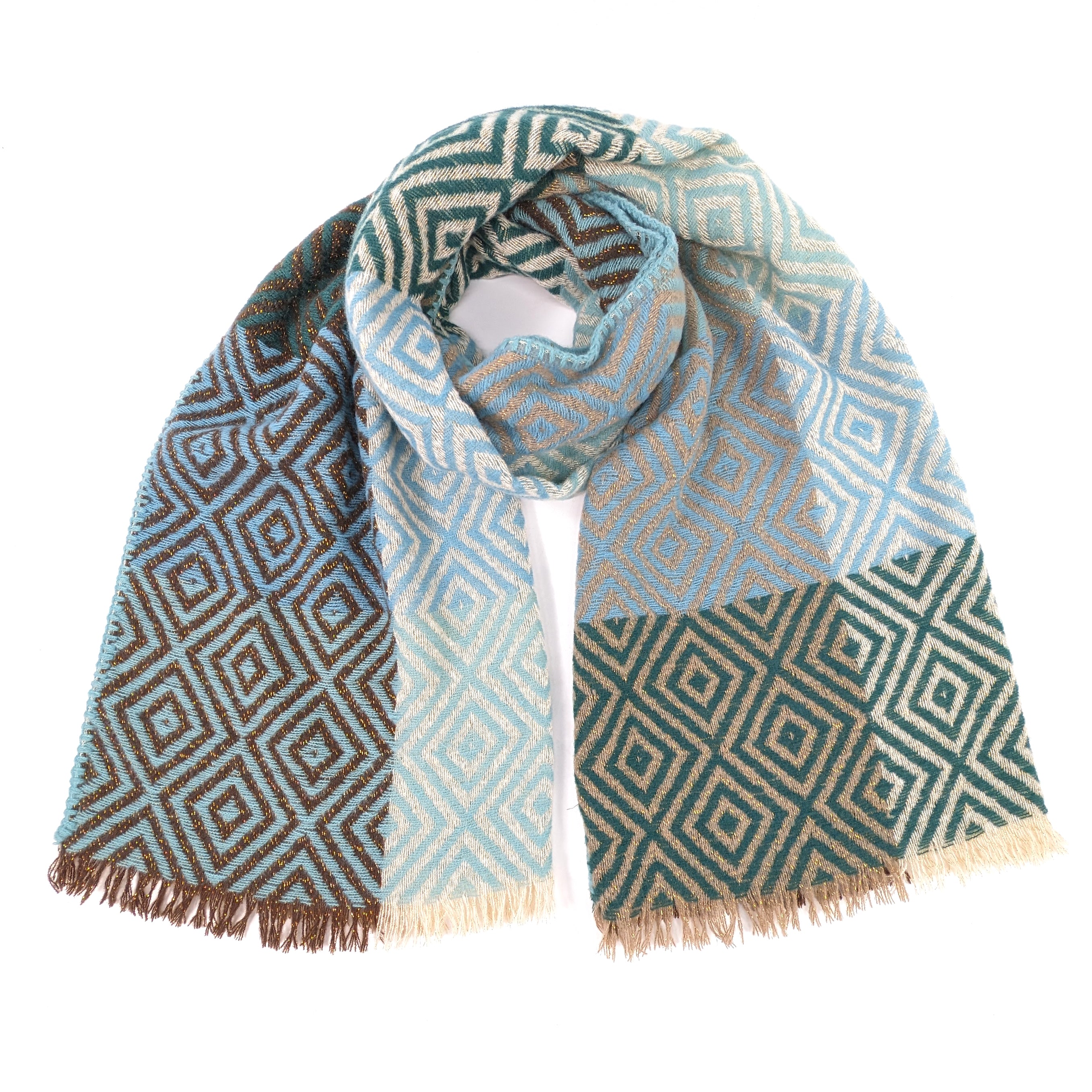 Nevsha Nevsha - Sparkling Diamonds Blanket Scarf (65x180cm) - Blue/Green ...