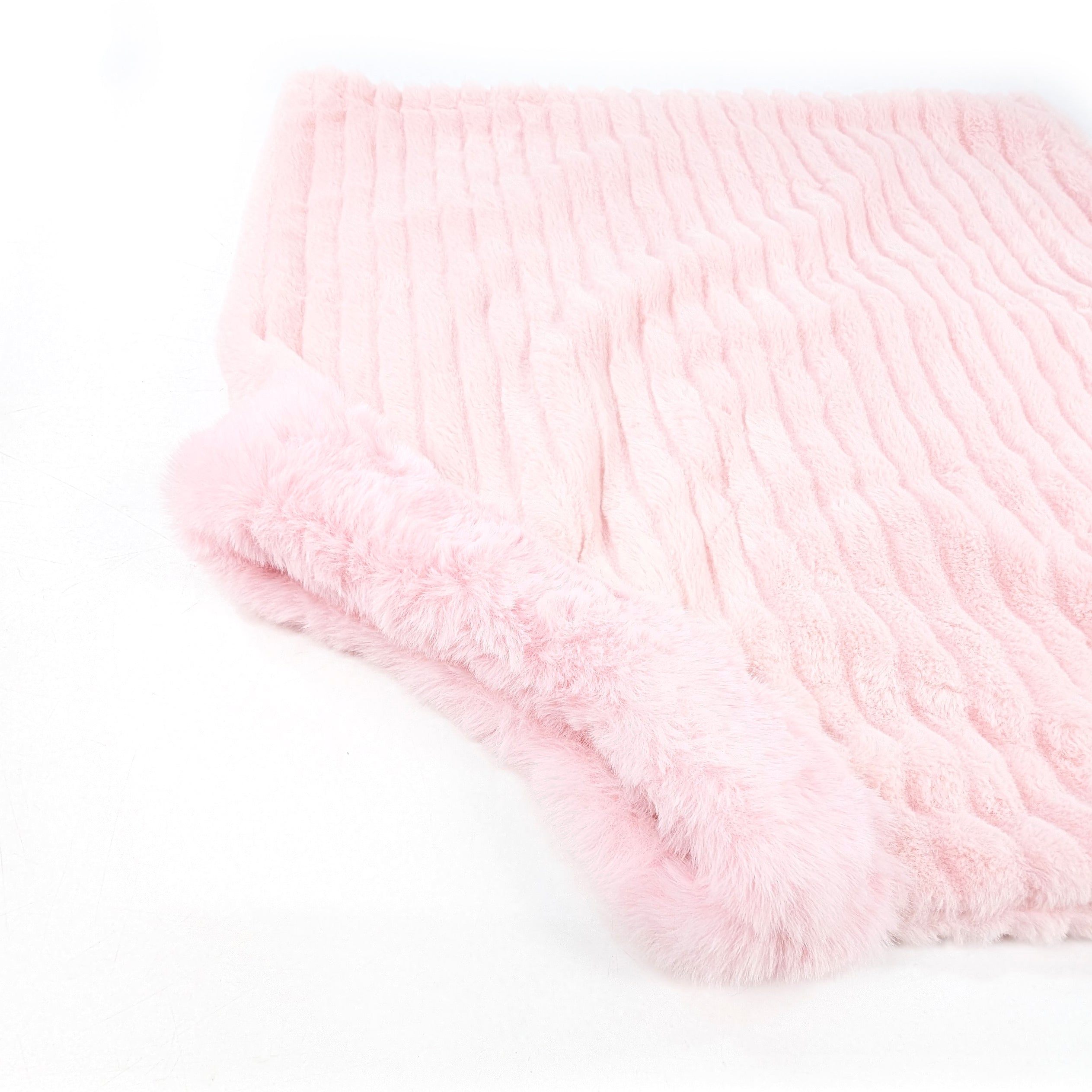 Childrens Faux Fur Poncho - Pink