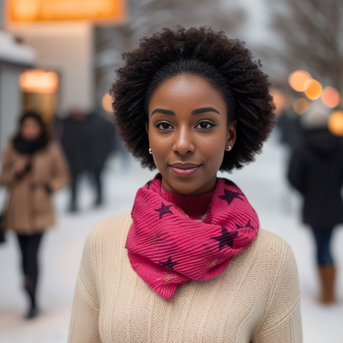 Pink/Blue Stars Magnetic Neck Scarf - Exclusive Design