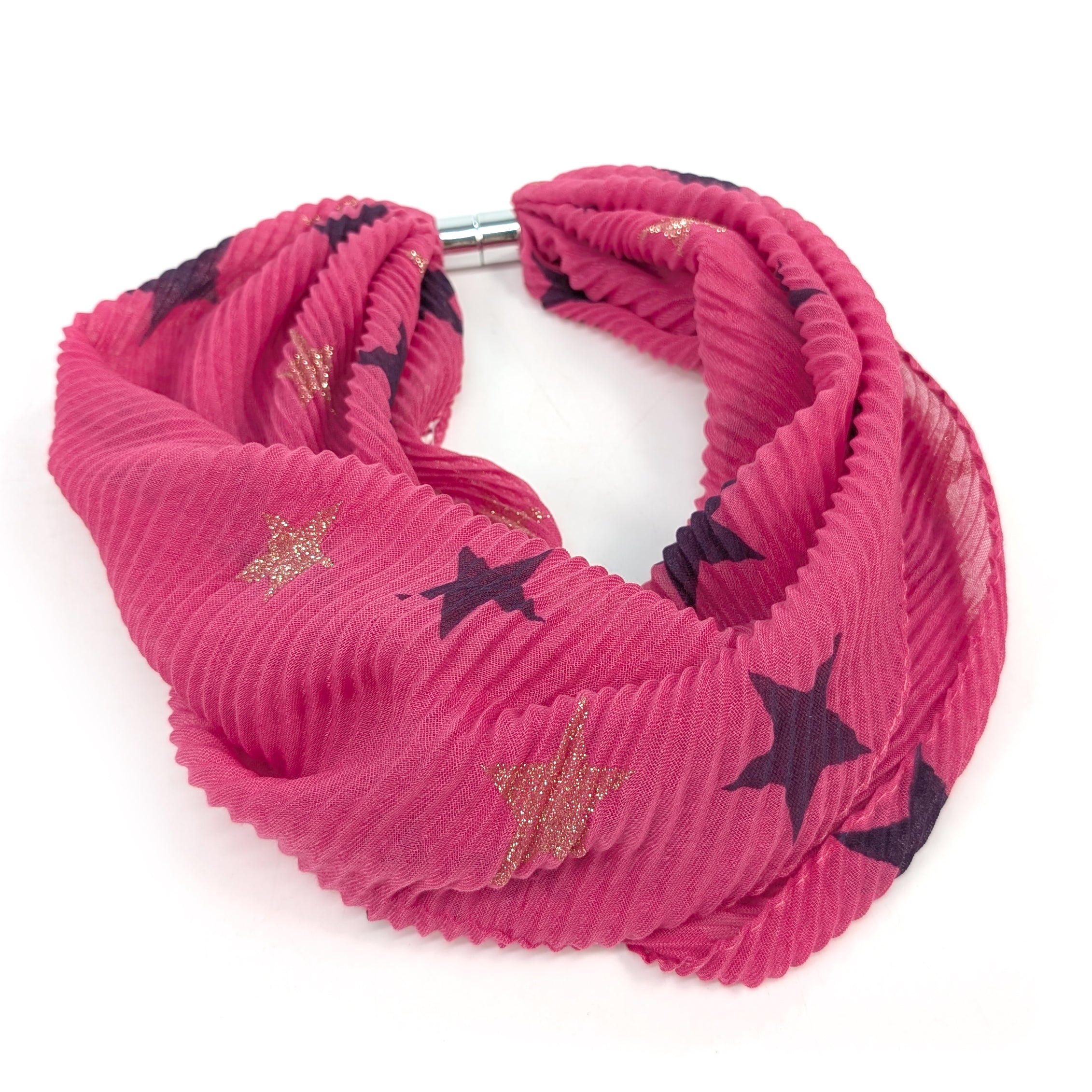 Pink/Blue Stars Magnetic Neck Scarf - Exclusive Design