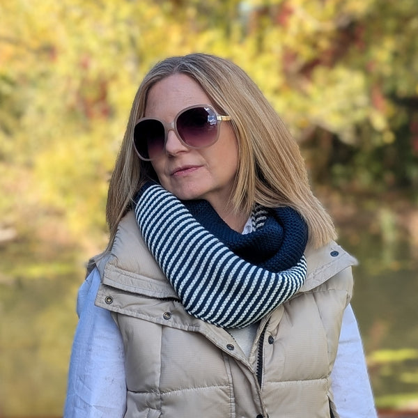 Pandji - Half & Half Double Snood - Navy Blue