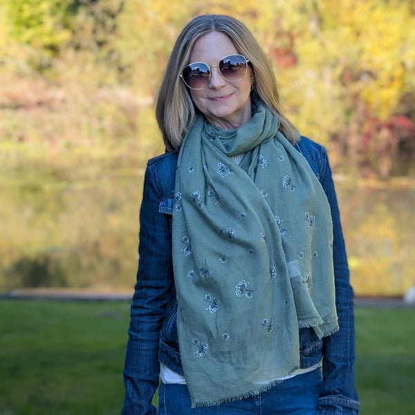 Kawat - Dandelion Scarf (70x180cm) - Sage Green