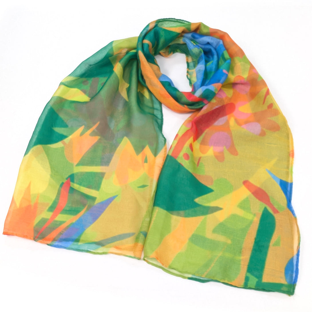 Tropical Trees Scarf (50x180cm) - Exclusive Design – thescarfgiraffe
