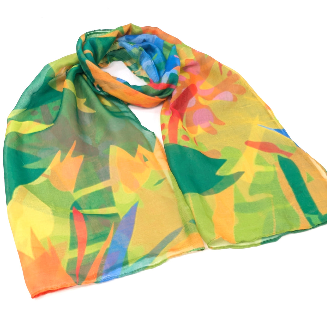 Tropical Trees Scarf (50x180cm) - Exclusive Design – thescarfgiraffe