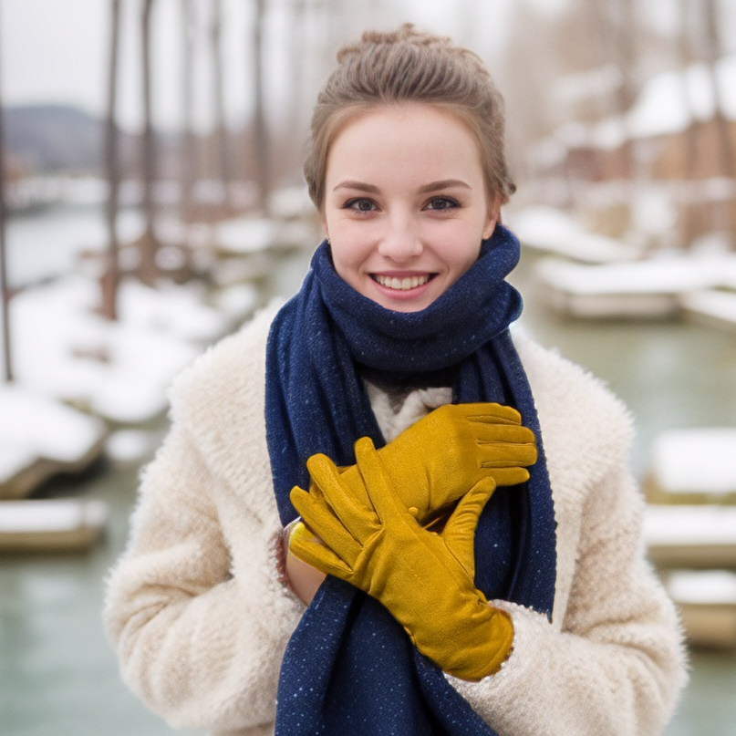 Bright Colour Gloves - Mustard