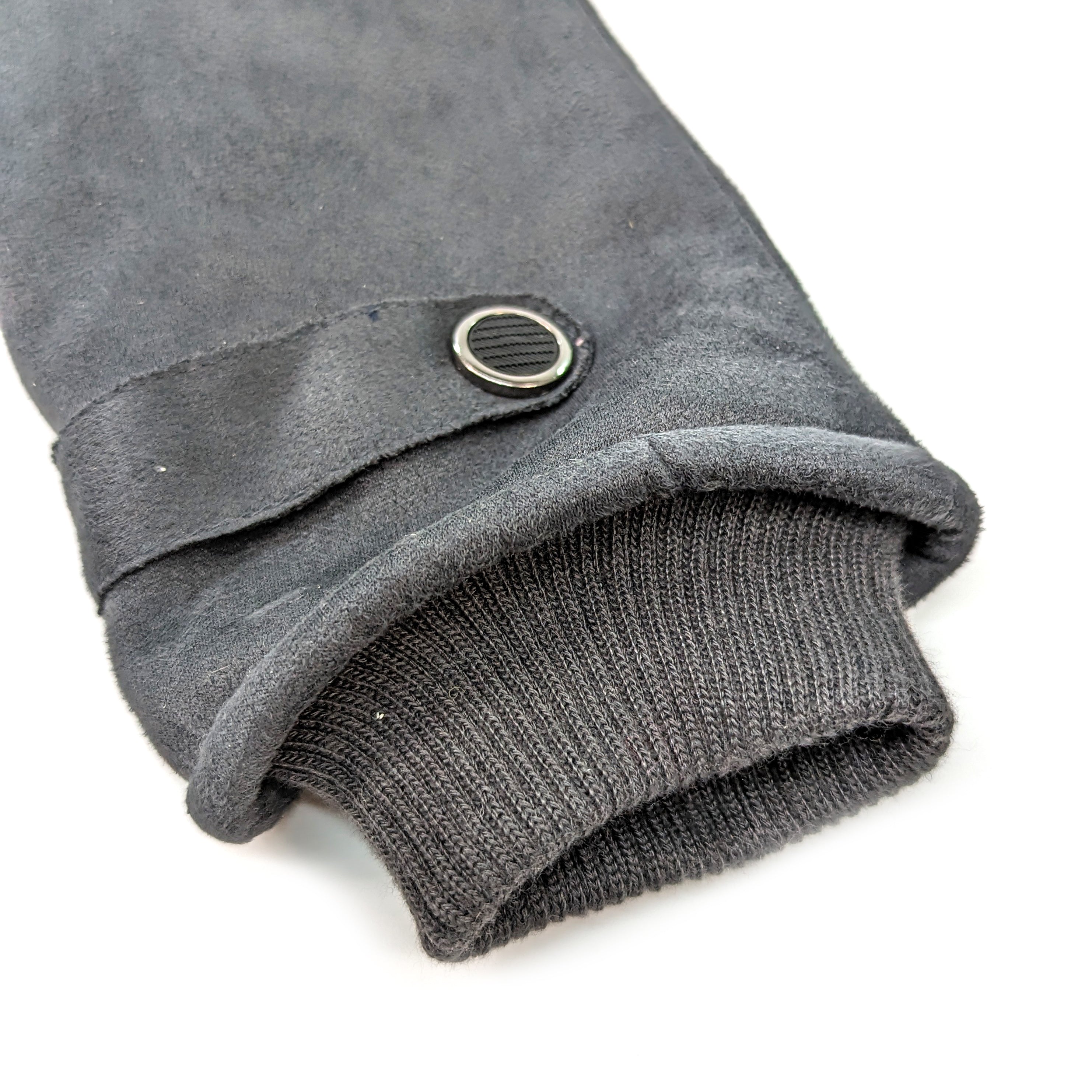 Unisex Gloves with Button Detail - Dark Grey