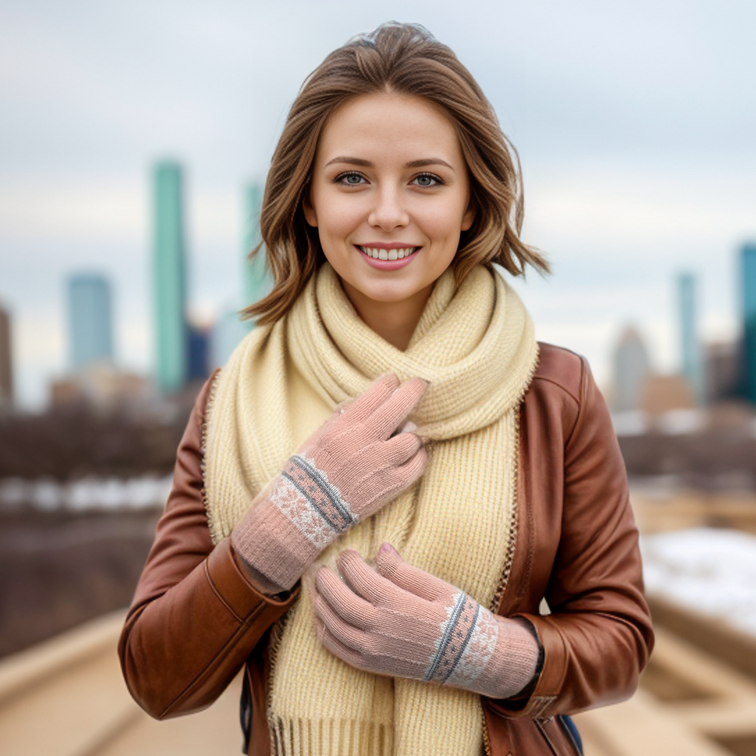 Nordic Style Gloves - Pink