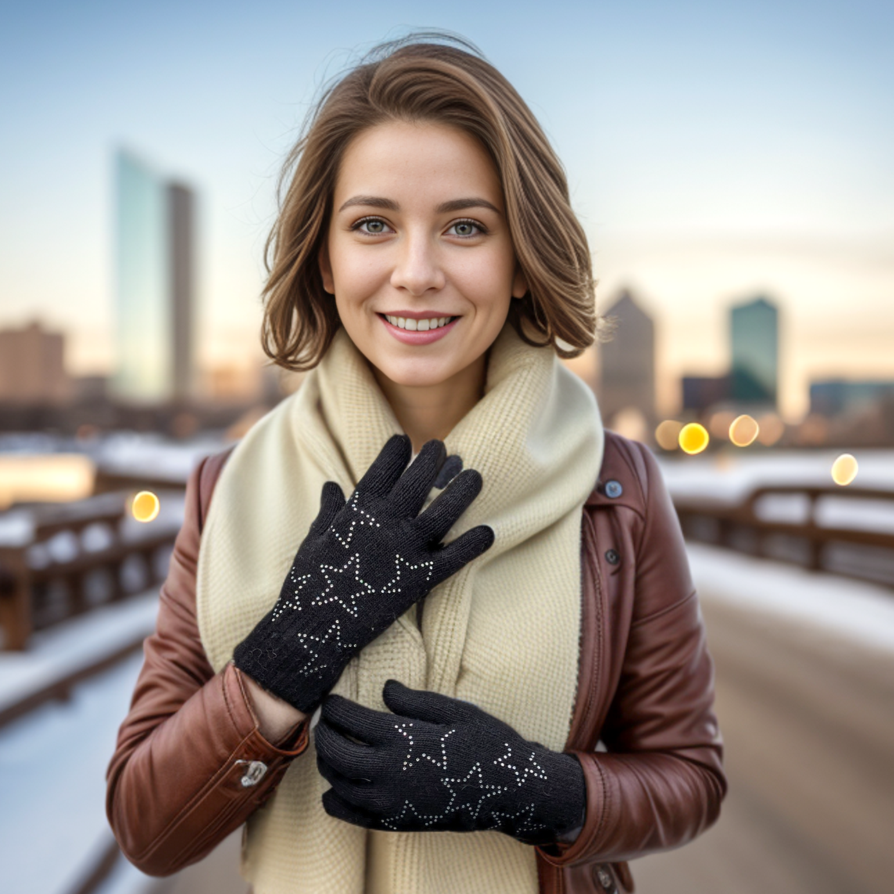 Twinkle Twinkle Gloves - Black