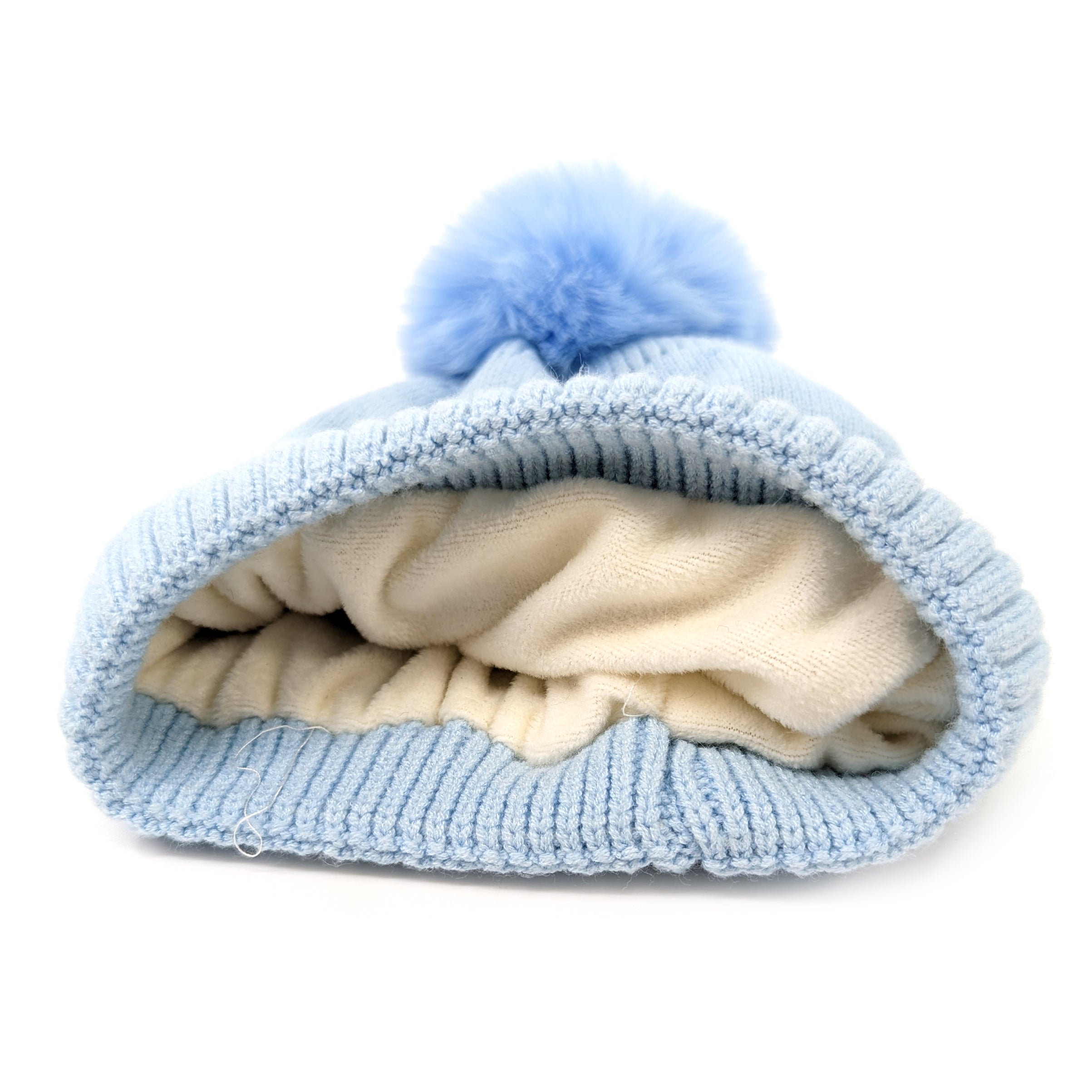 Childrens Car Bobble Hat - Light Blue (1-4yrs)