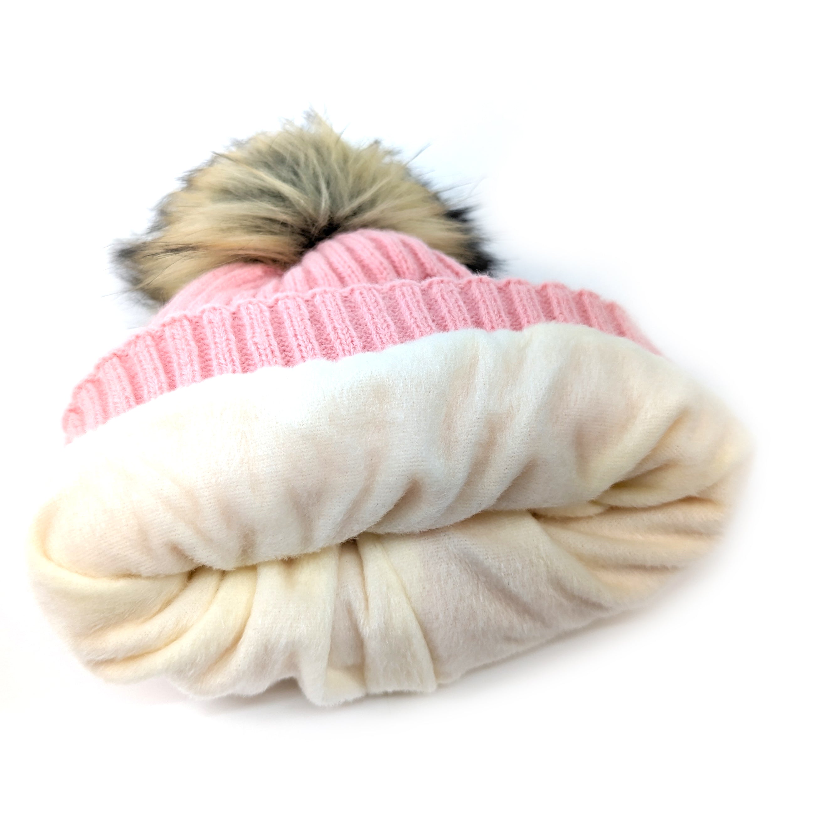 Childrens Rabbit Bobble Hat - Pink (1-4yrs)